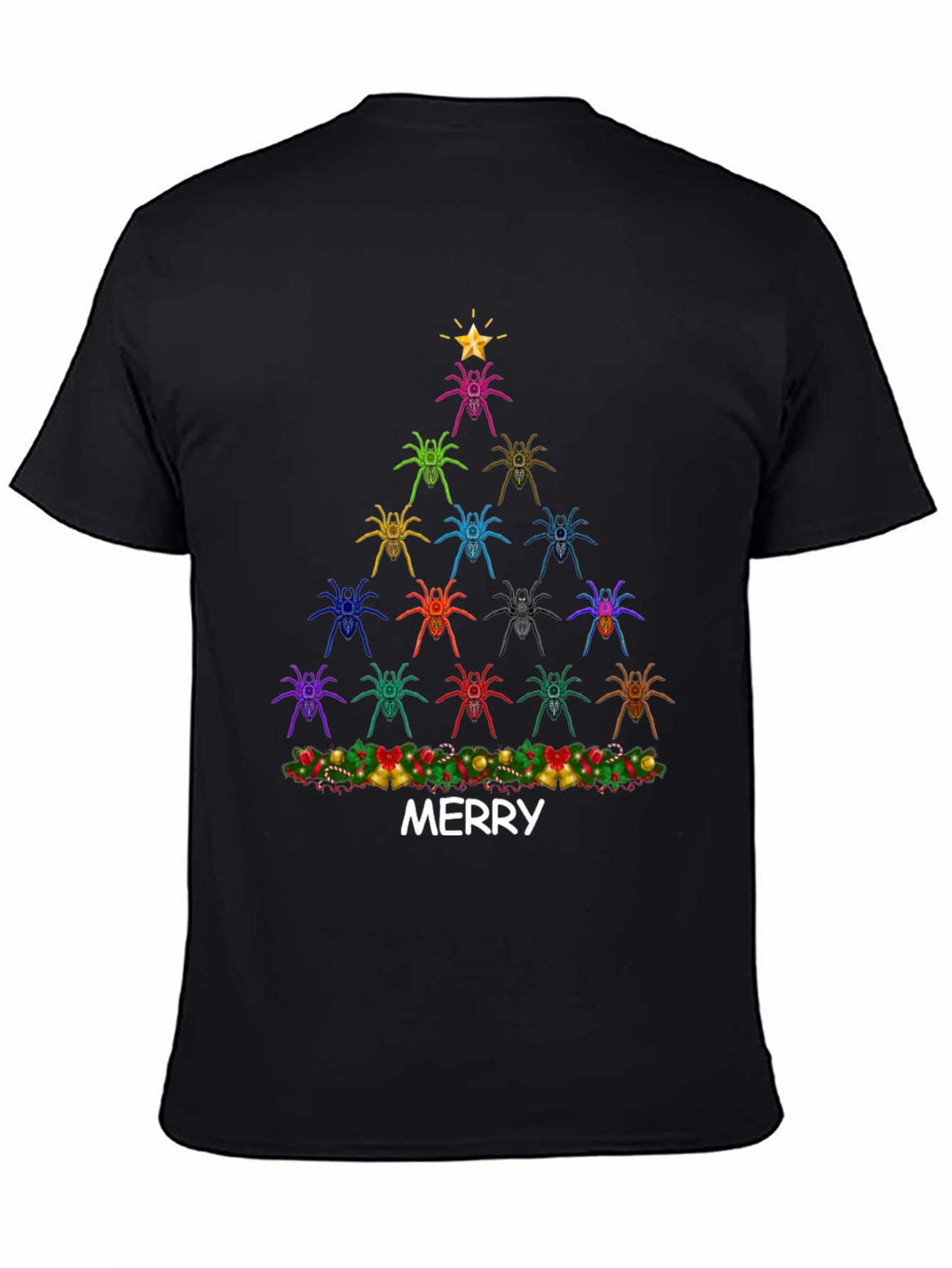 Spider Christmas Tree Graphic Tee - Merry Christmas