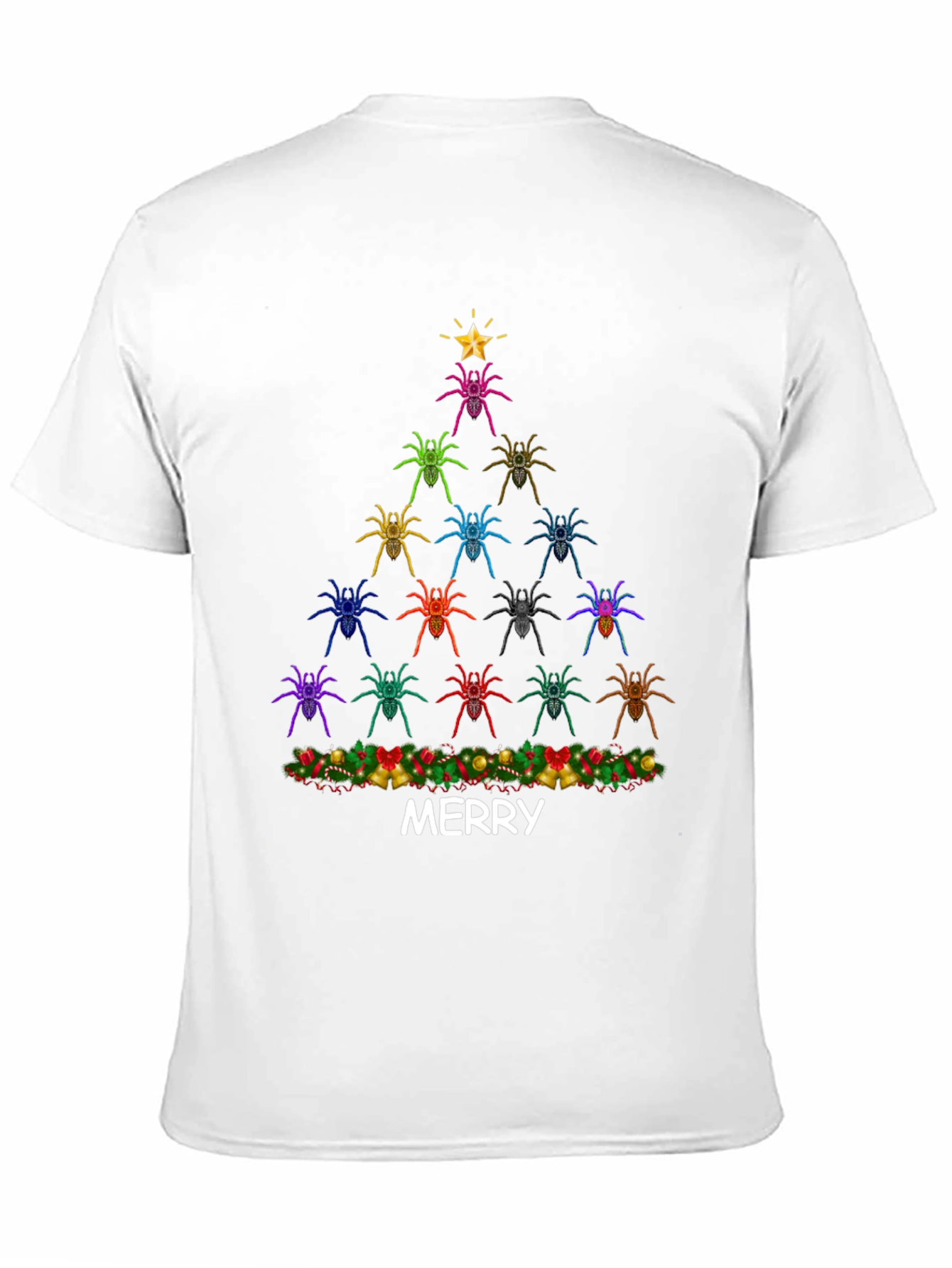 Spider Christmas Tree Graphic Tee - Merry Christmas