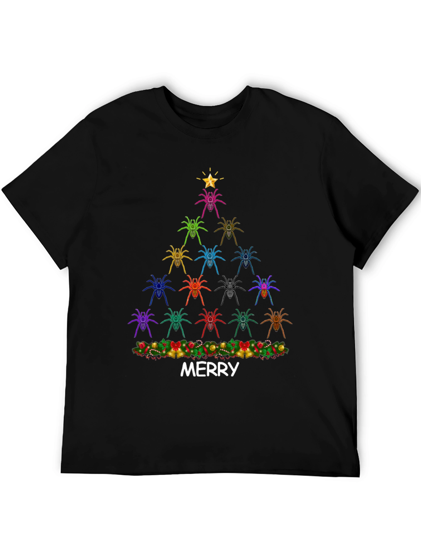 Spider Christmas Tree Graphic Tee - Merry Christmas