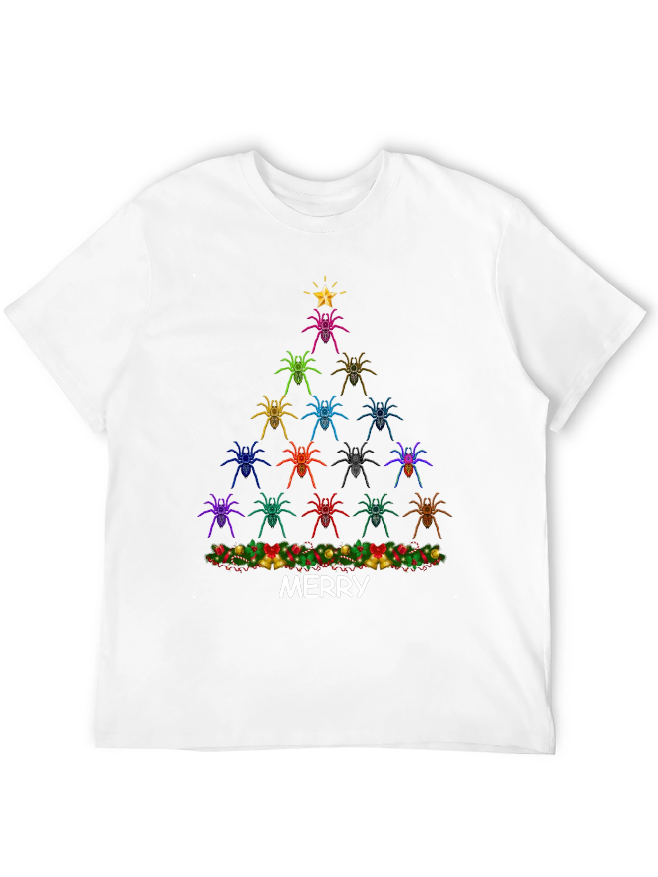 Spider Christmas Tree Graphic Tee - Merry Christmas