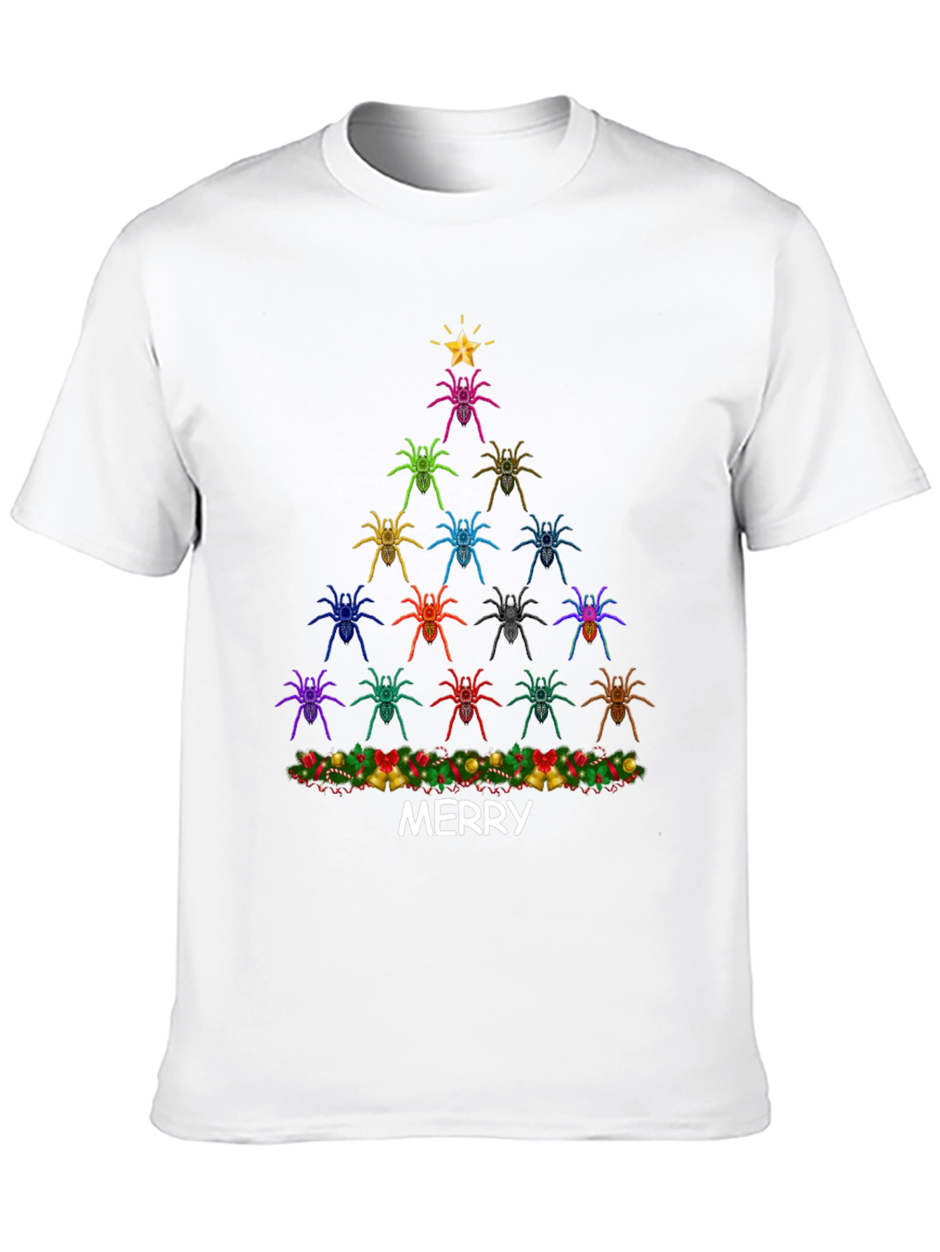 Spider Christmas Tree Graphic Tee - Merry Christmas
