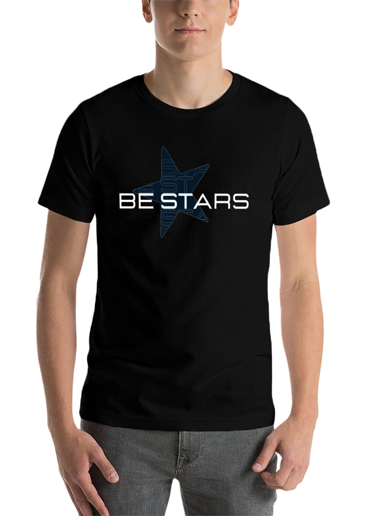Be Stars Graphic Black T-Shirt