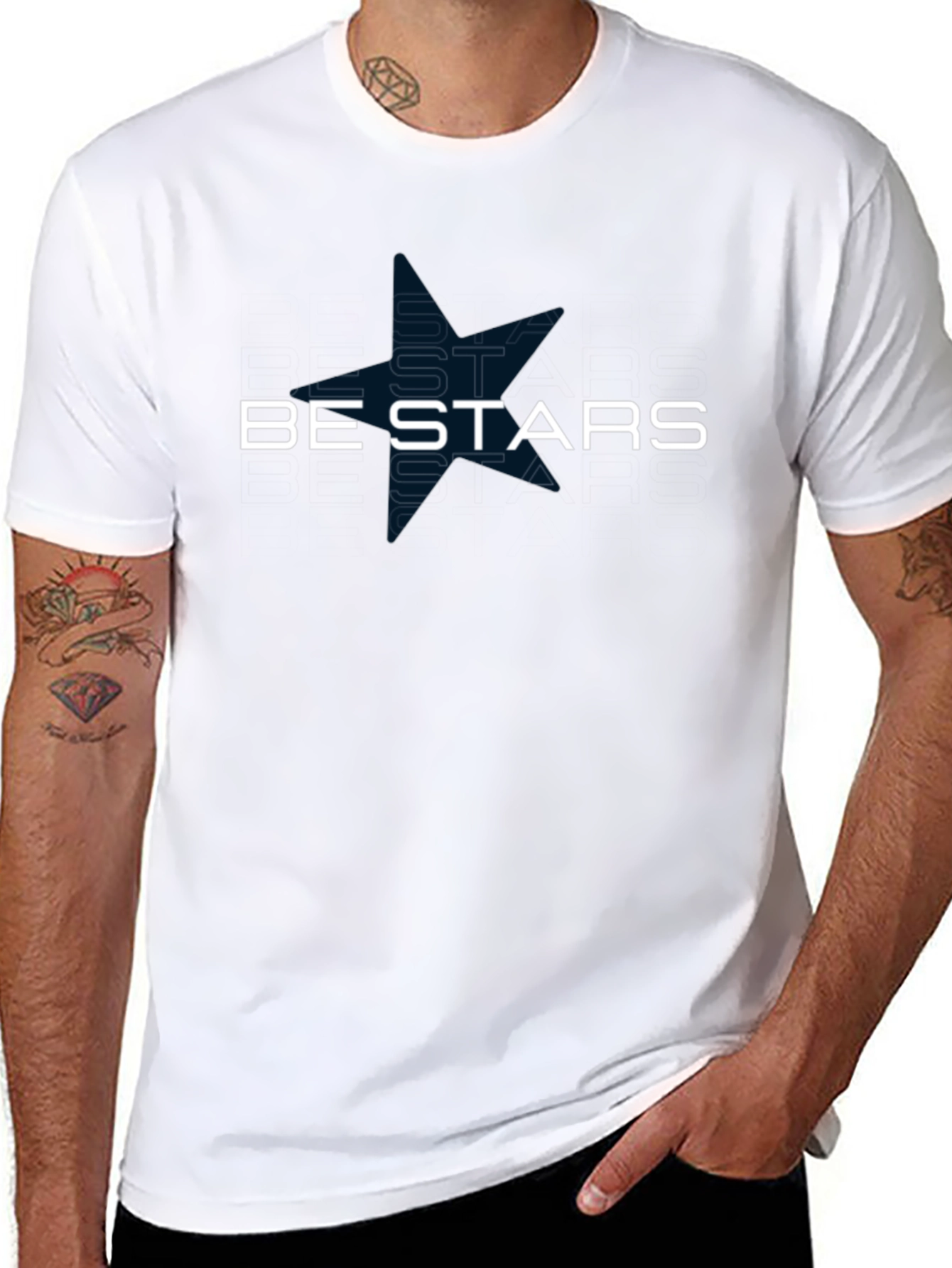 Be Stars Graphic Black T-Shirt