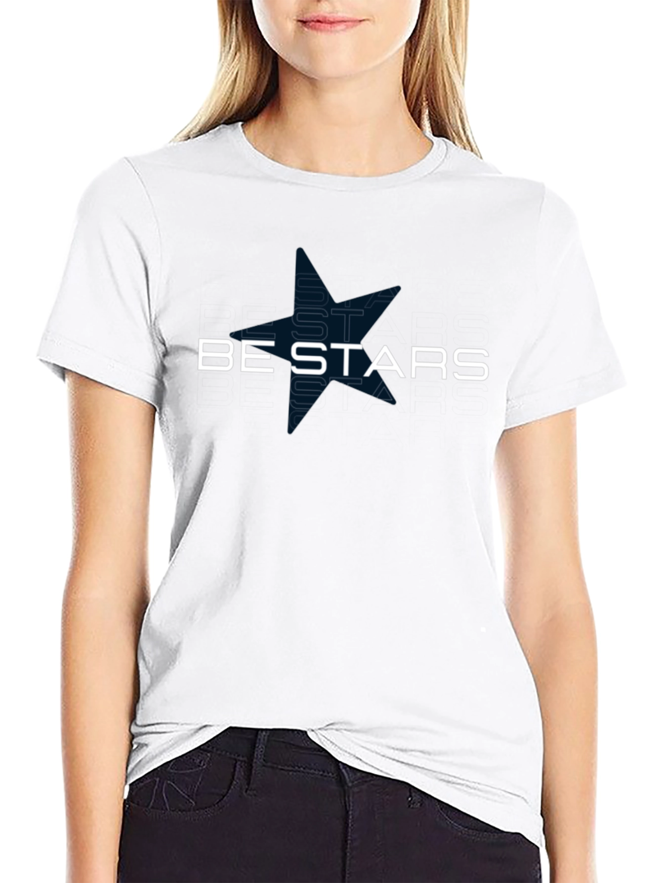 Be Stars Graphic Black T-Shirt