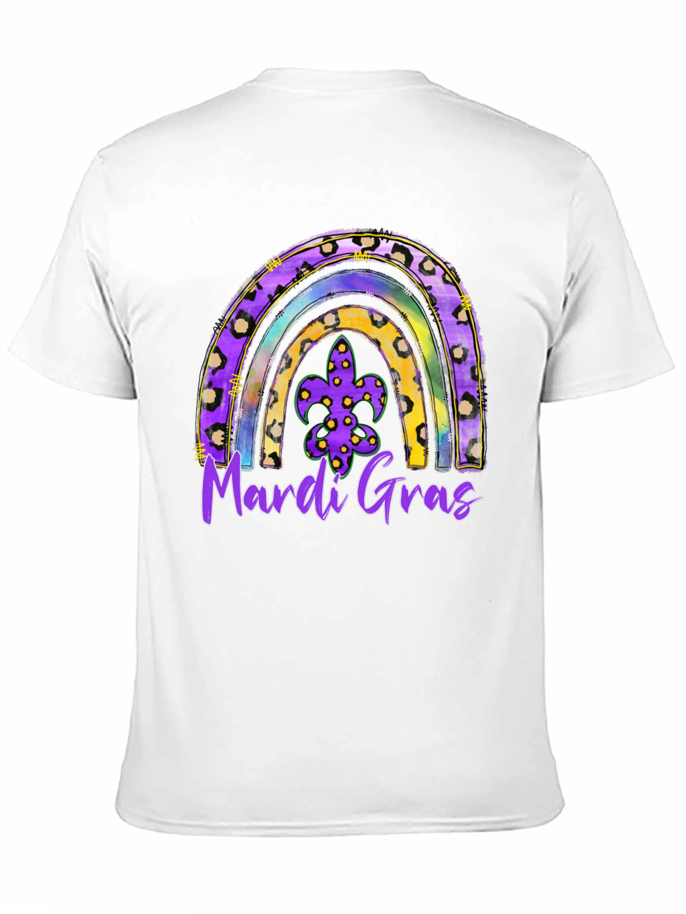 Mardi Gras Rainbow Leopard Print T-Shirt