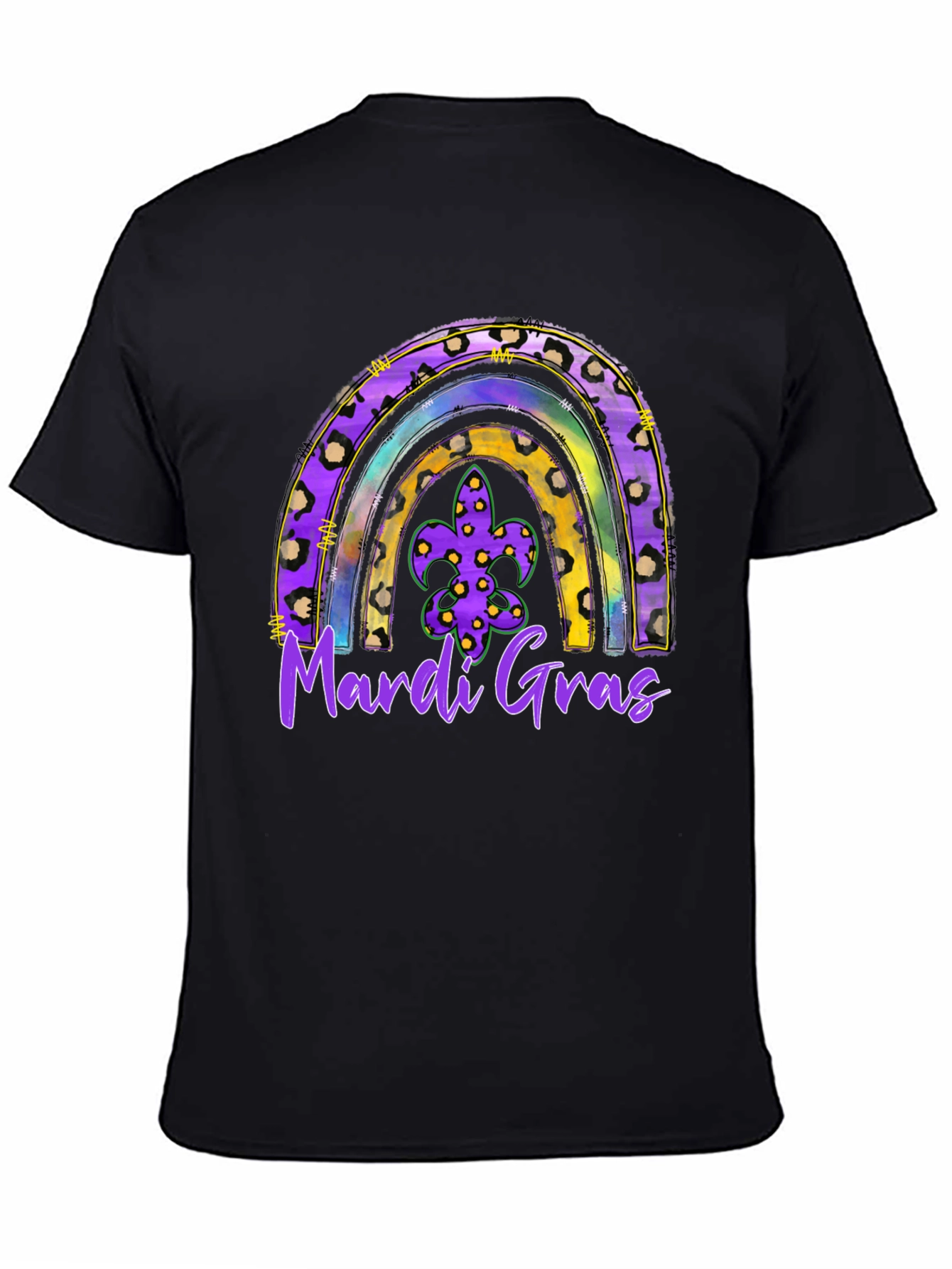 Mardi Gras Rainbow Leopard Print T-Shirt