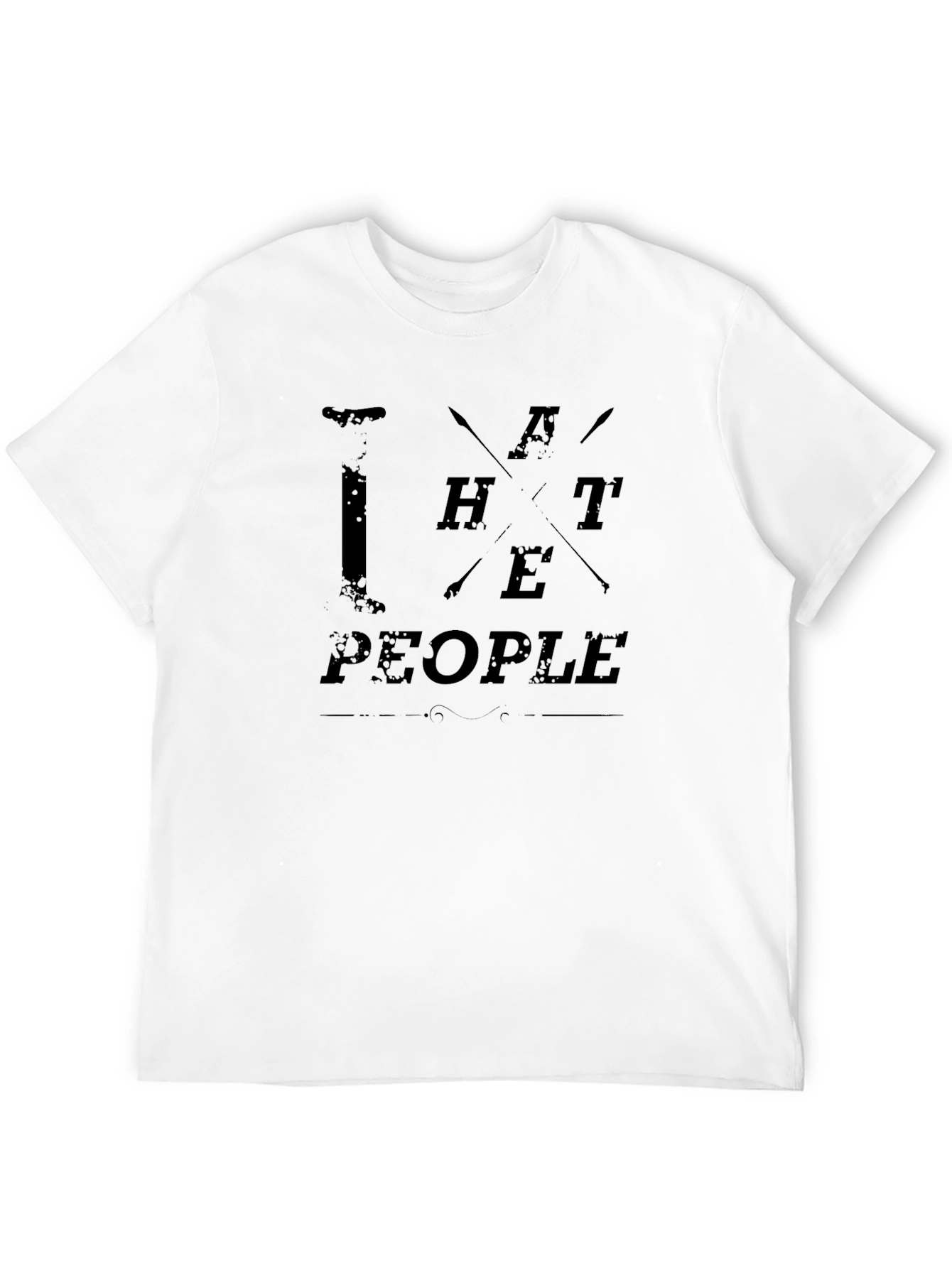 I Hate People Black Graphic T-Shirt