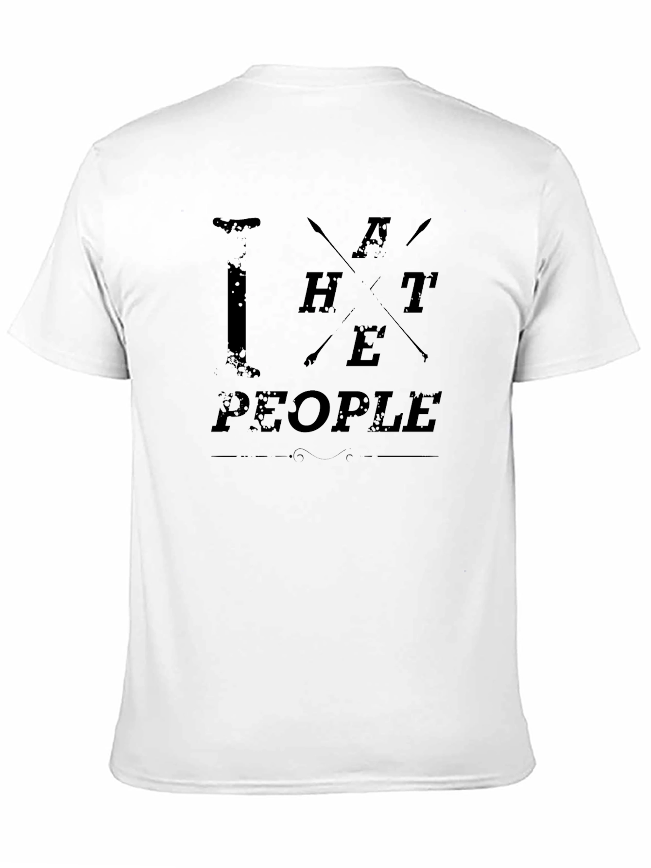I Hate People Black Graphic T-Shirt