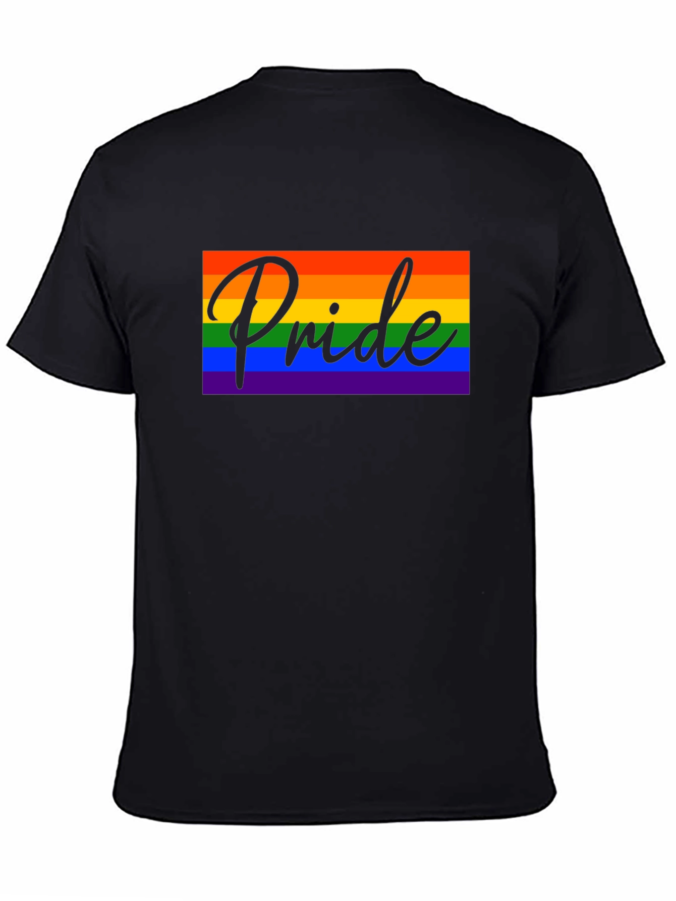 Pride Rainbow Graphic Tee - Black