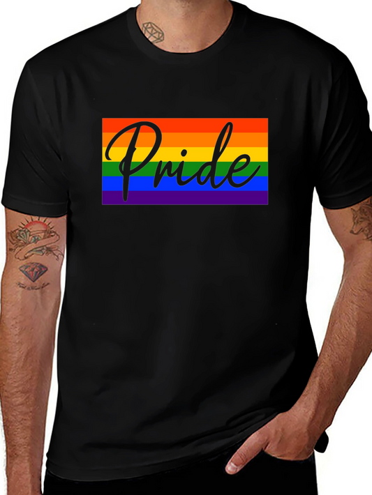 Pride Rainbow Graphic Tee - Black