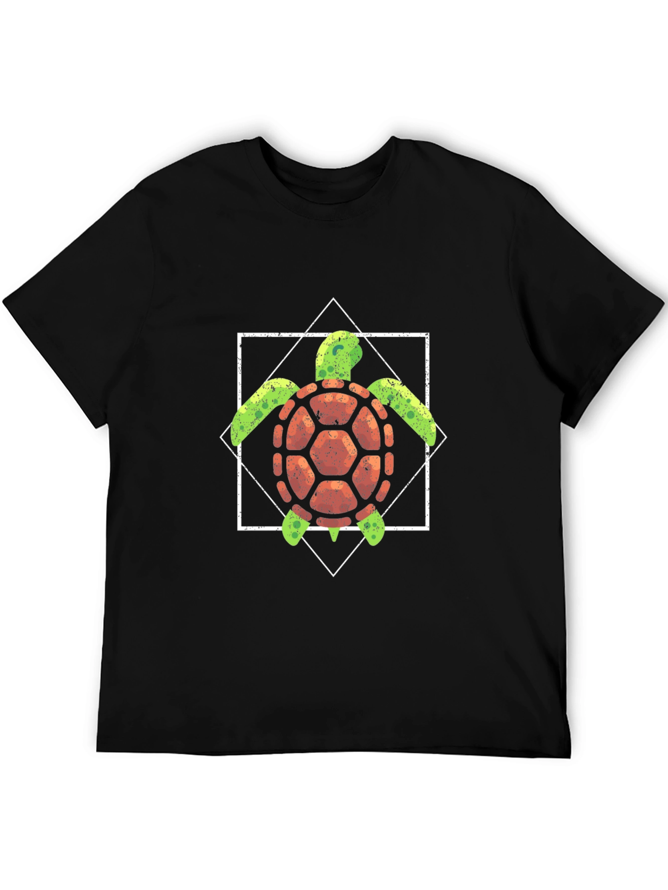 Turtle Graphic Tee - Black Cotton T-Shirt