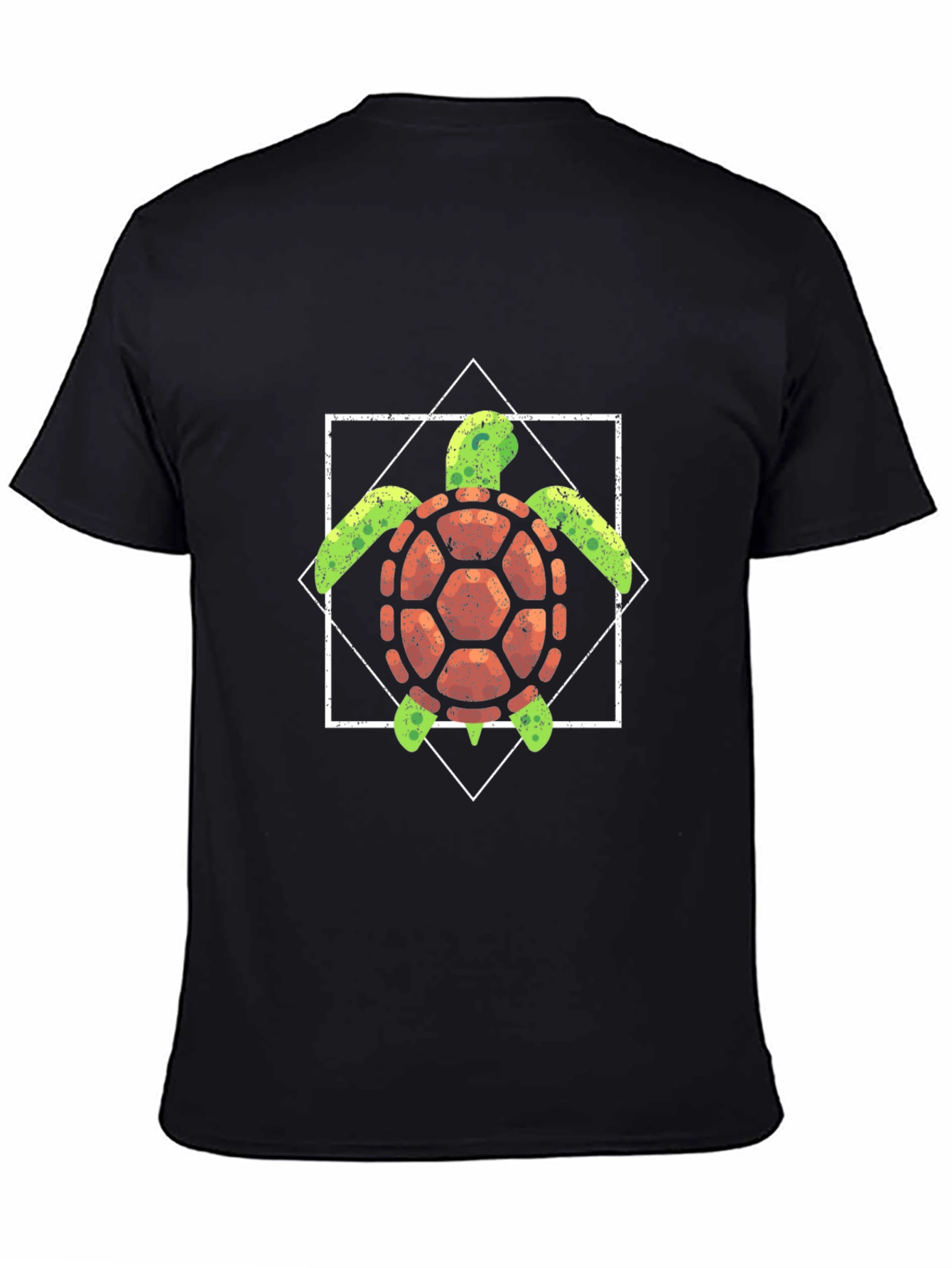 Turtle Graphic Tee - Black Cotton T-Shirt