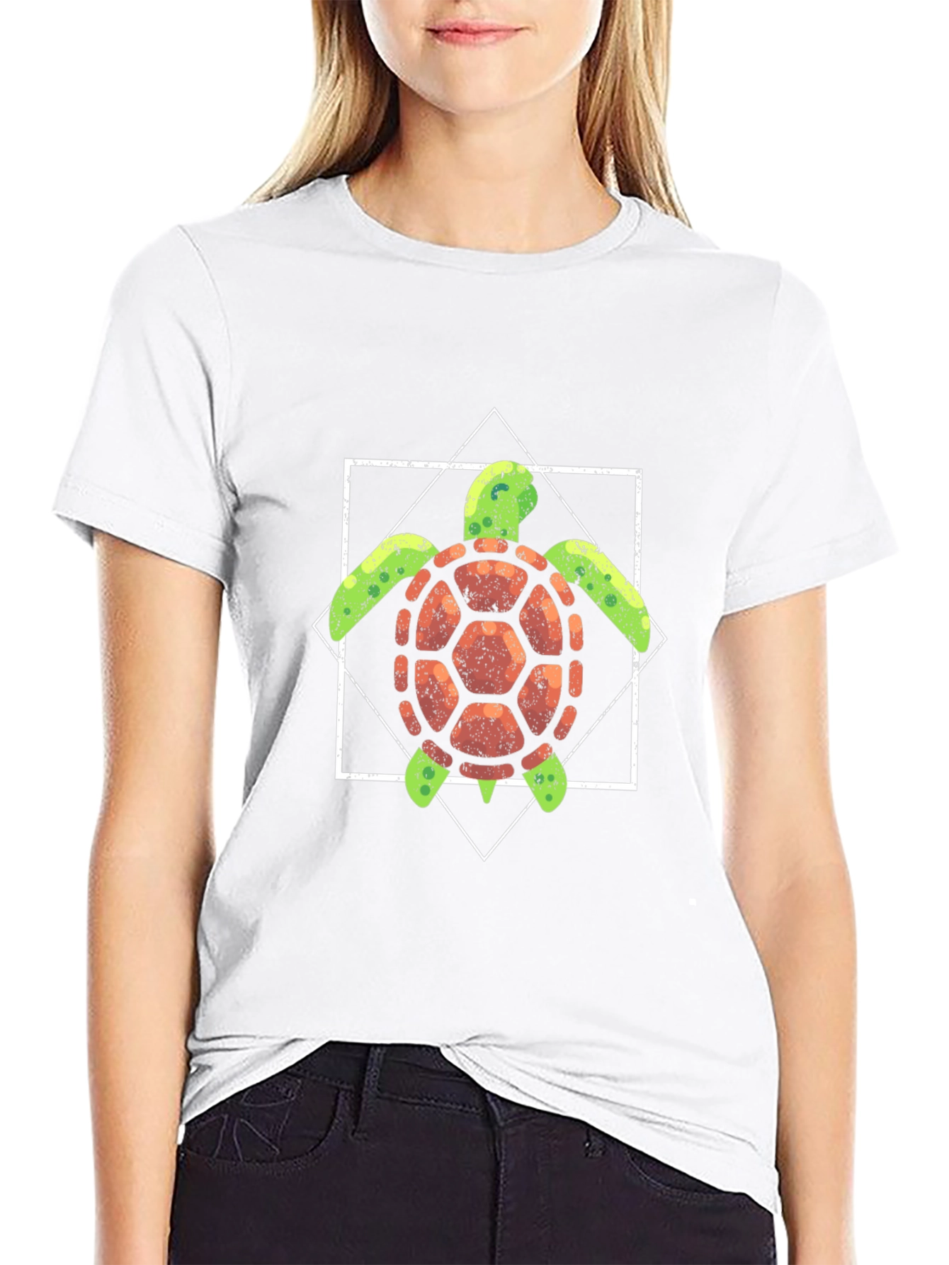 Turtle Graphic Tee - Black Cotton T-Shirt