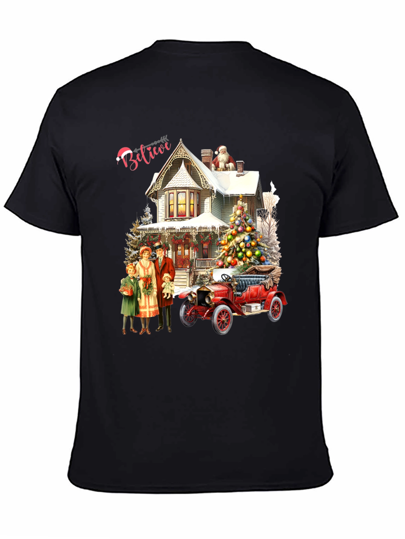 Believe Christmas Family & Car T-Shirt