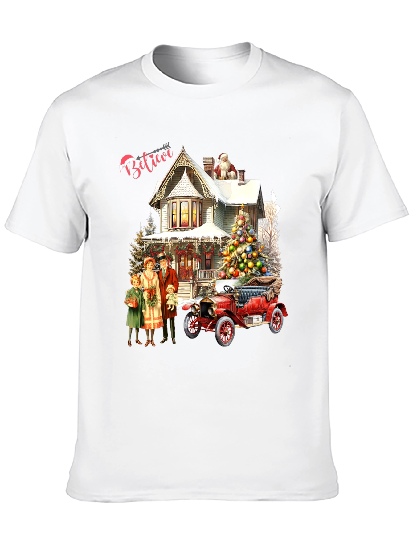 Believe Christmas Family & Car T-Shirt