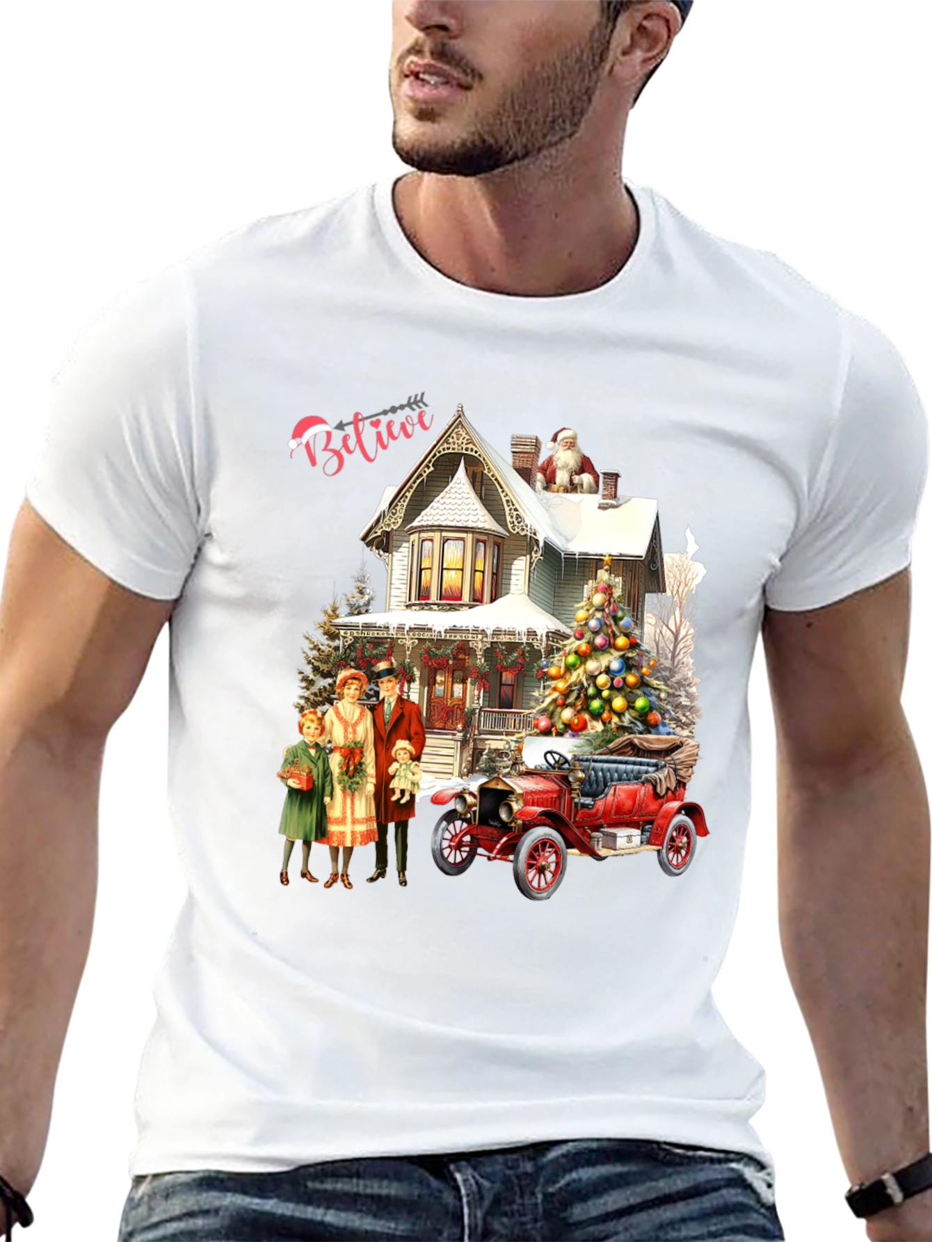 Believe Christmas Family & Car T-Shirt