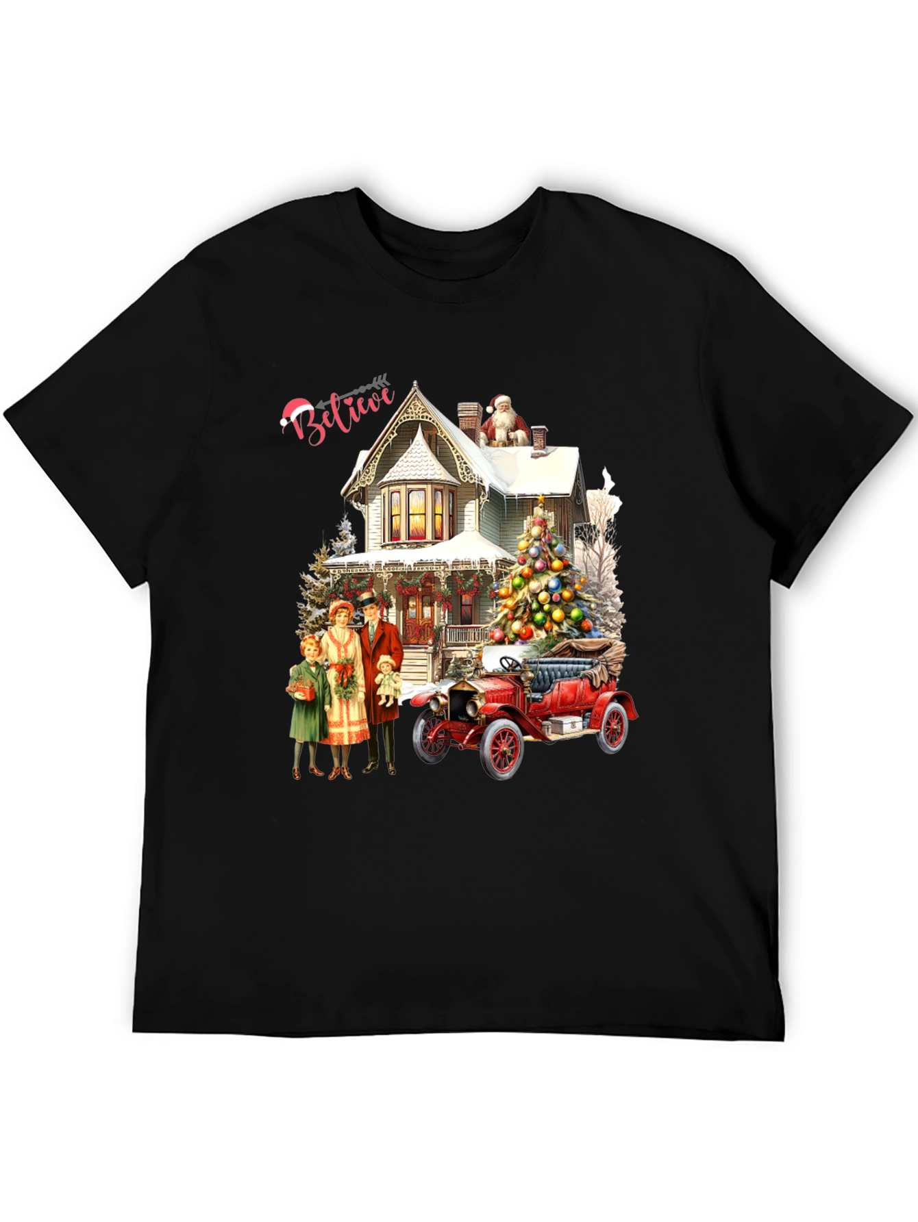 Believe Christmas Family & Car T-Shirt