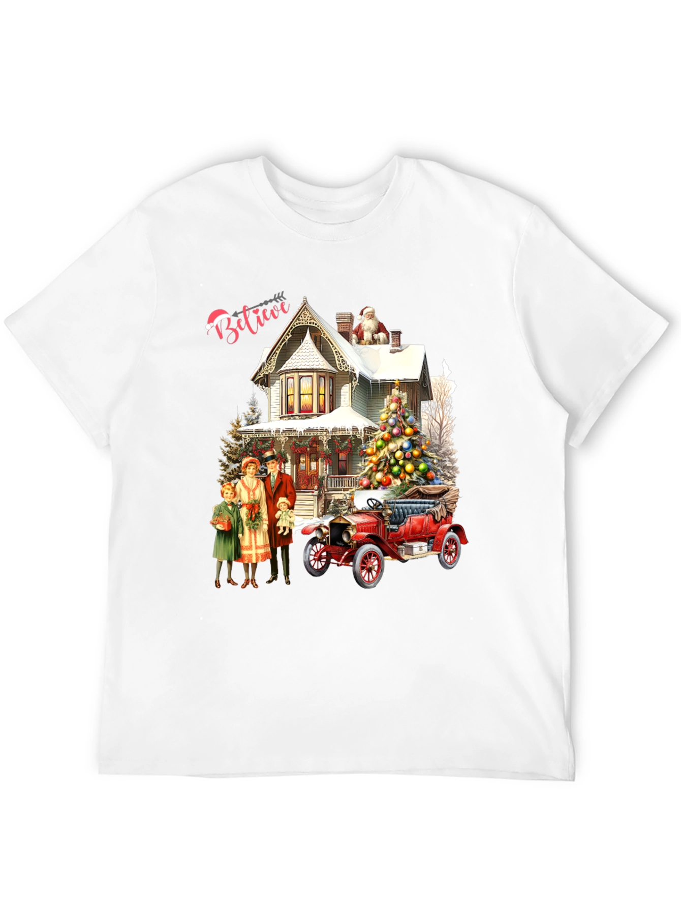 Believe Christmas Family & Car T-Shirt