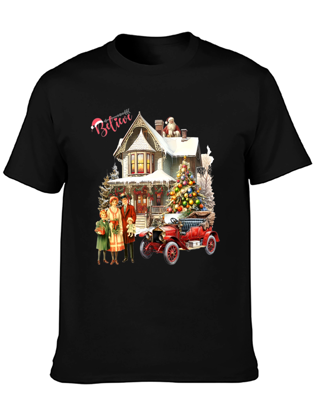 Believe Christmas Family & Car T-Shirt