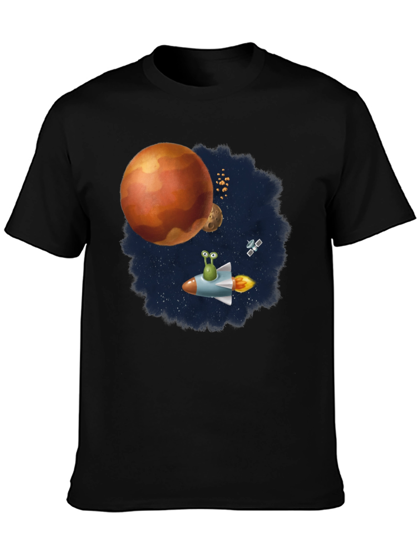 Space Alien Rocket Ride Graphic T-Shirt