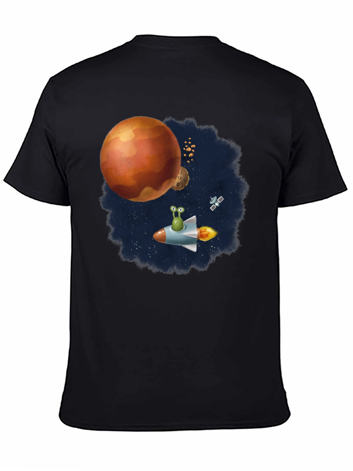 Space Alien Rocket Ride Graphic T-Shirt