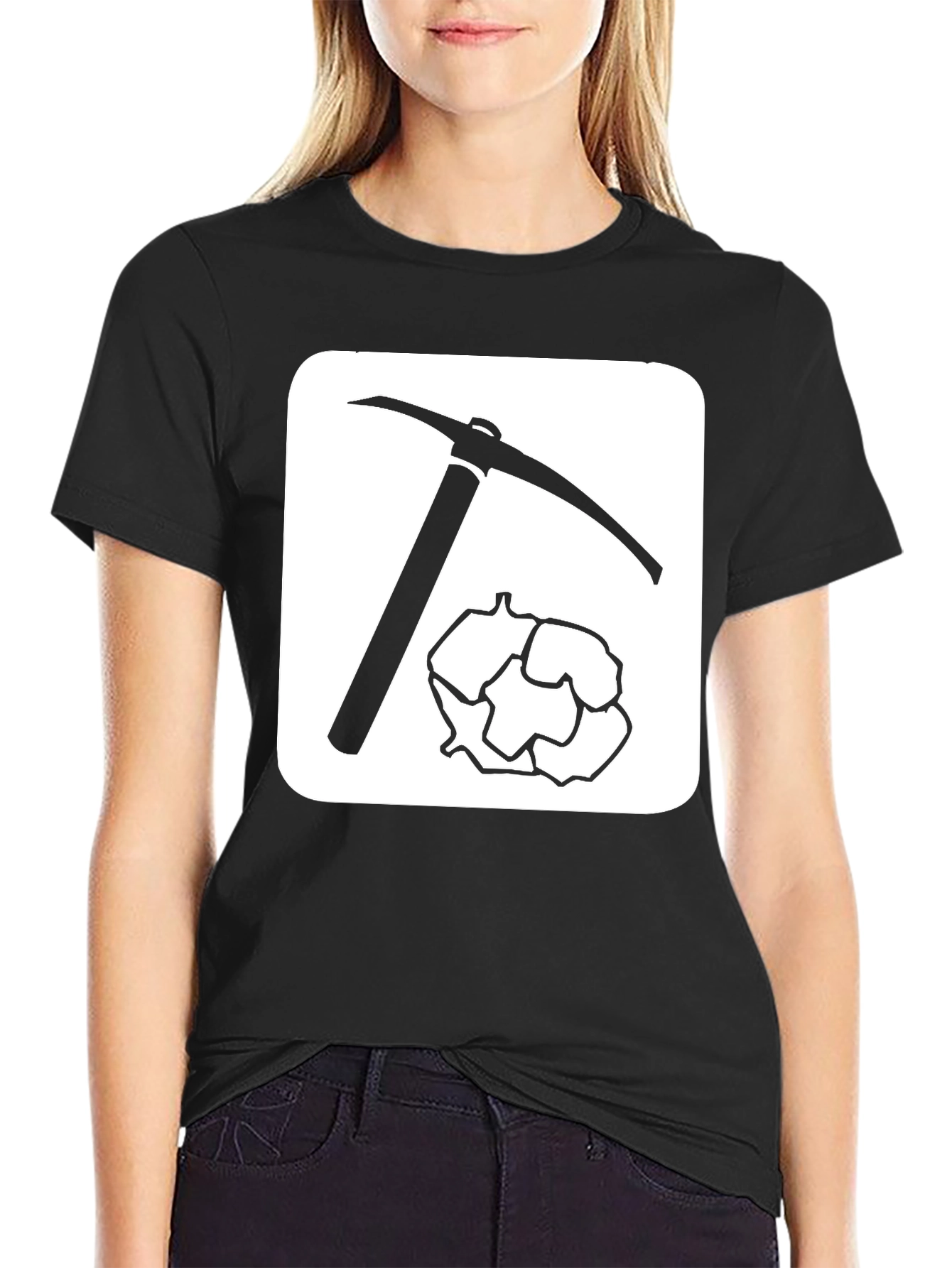 Miners Pick T-Shirt - Black Cotton Blend