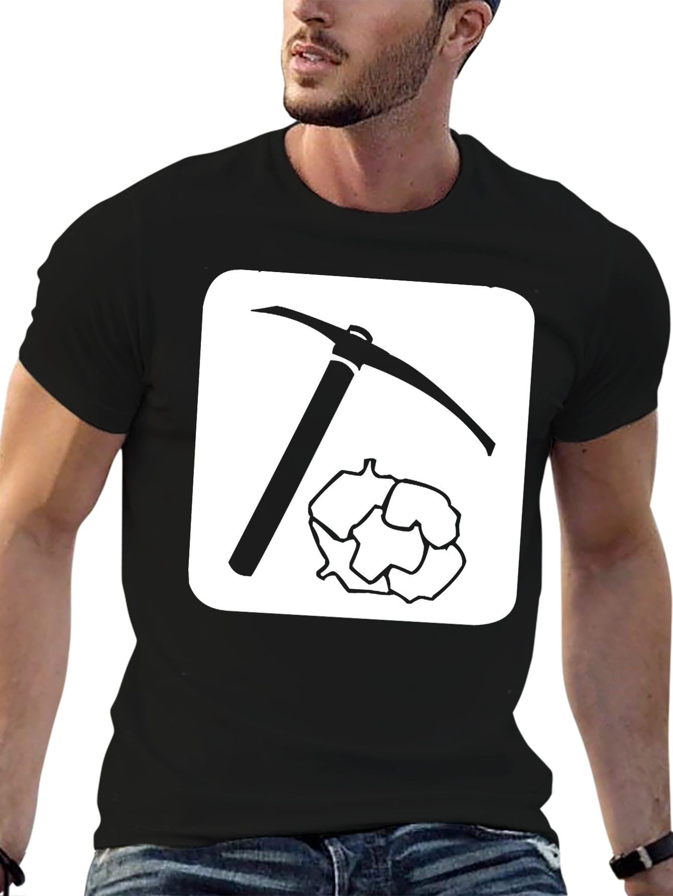 Miners Pick T-Shirt - Black Cotton Blend