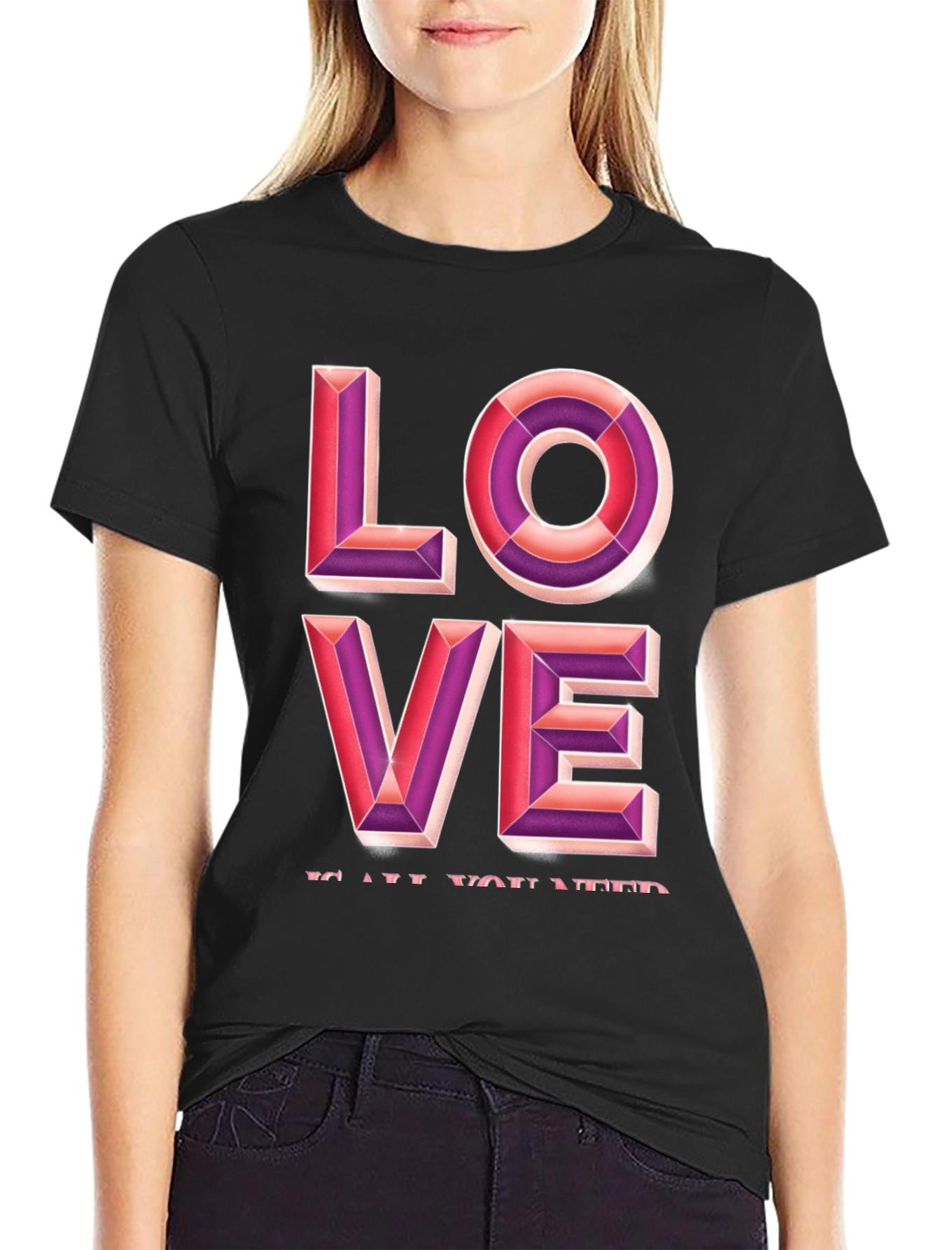 Love Graphic Tee - Black Casual T-Shirt