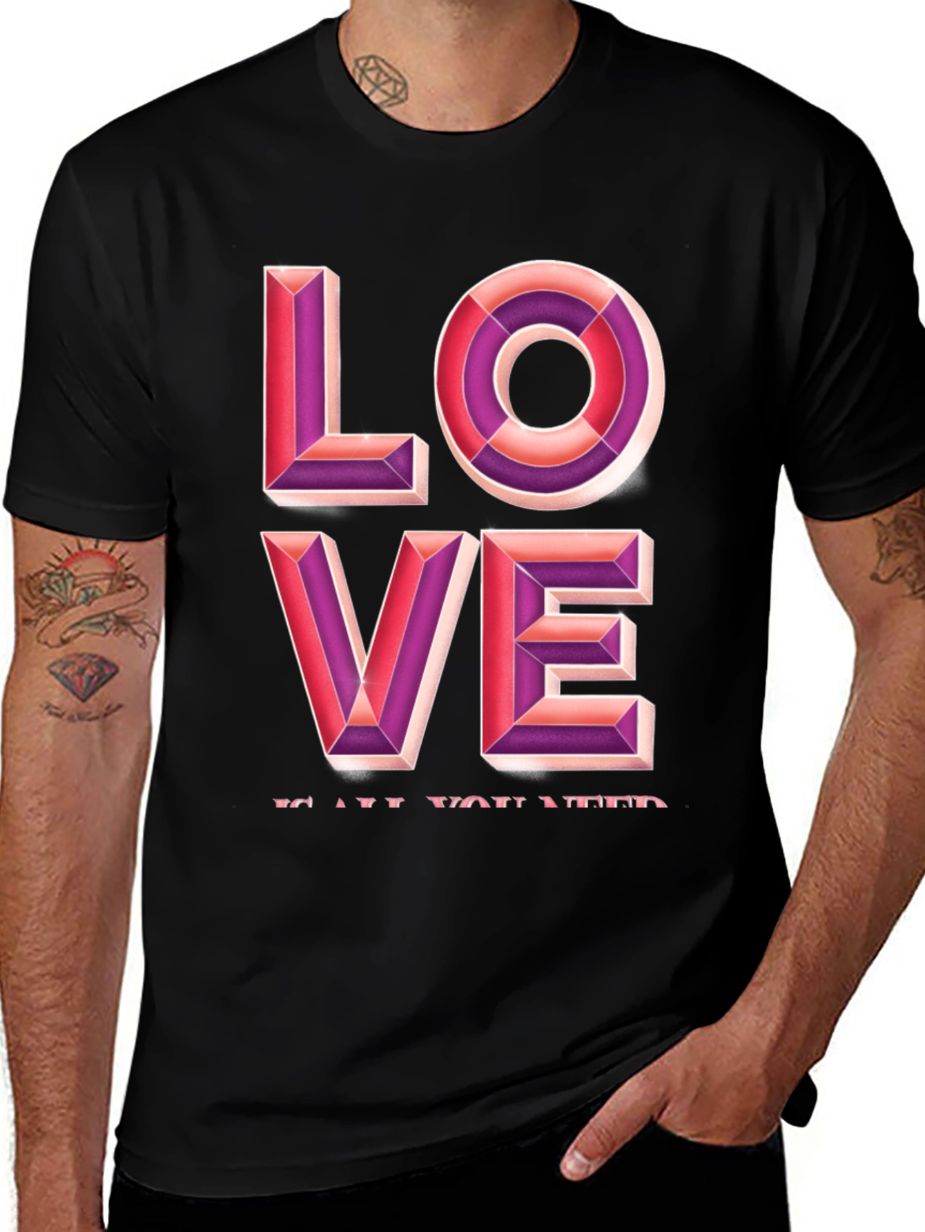 Love Graphic Tee - Black Casual T-Shirt