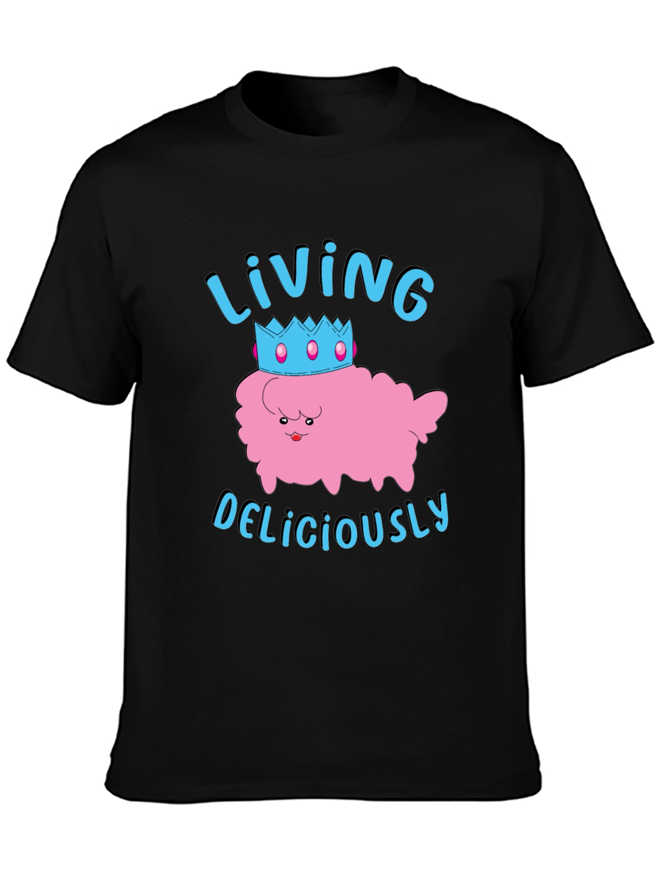 Living Deliciously T-Shirt - Cute Kawaii Crown