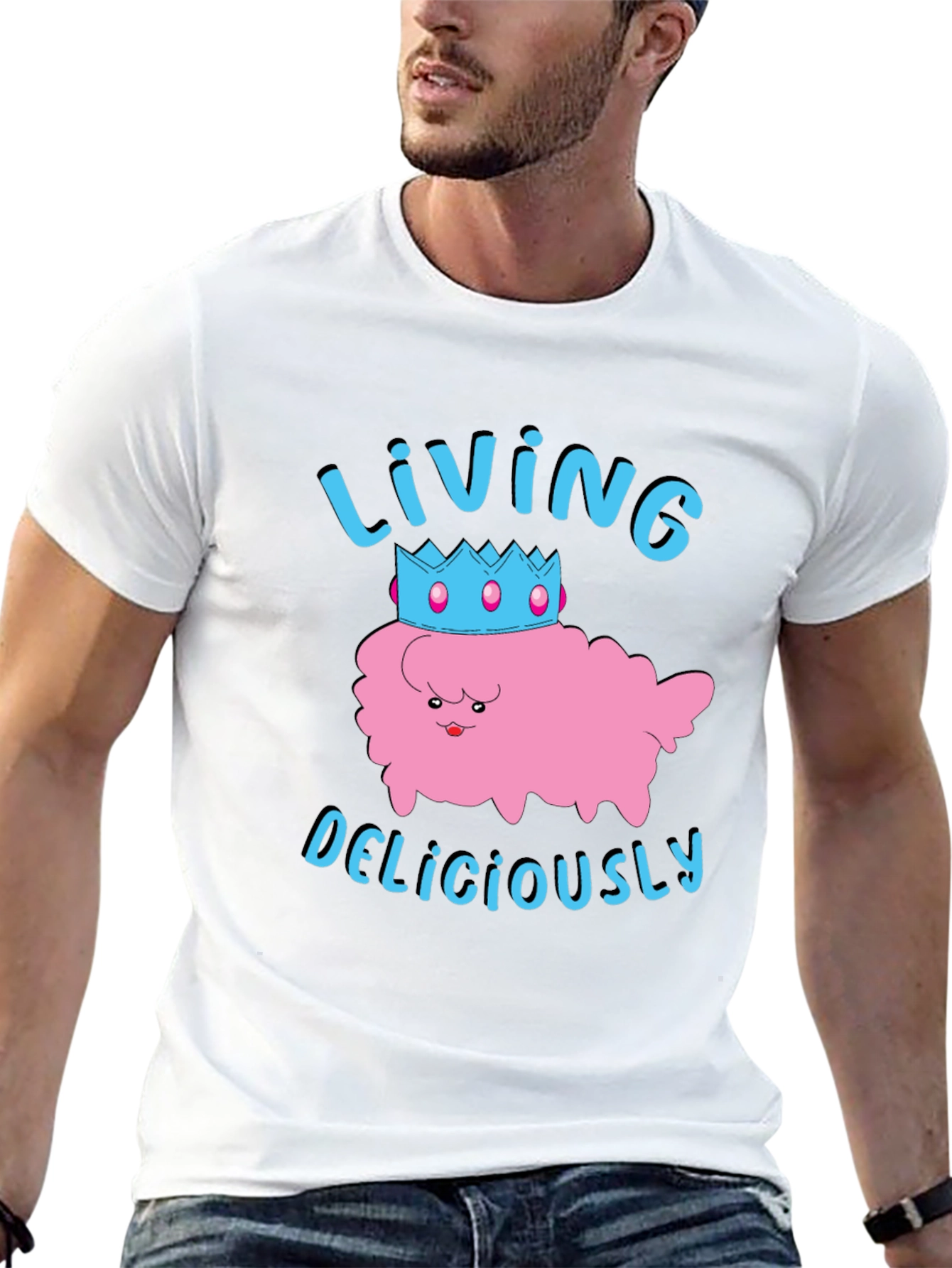 Living Deliciously T-Shirt - Cute Kawaii Crown