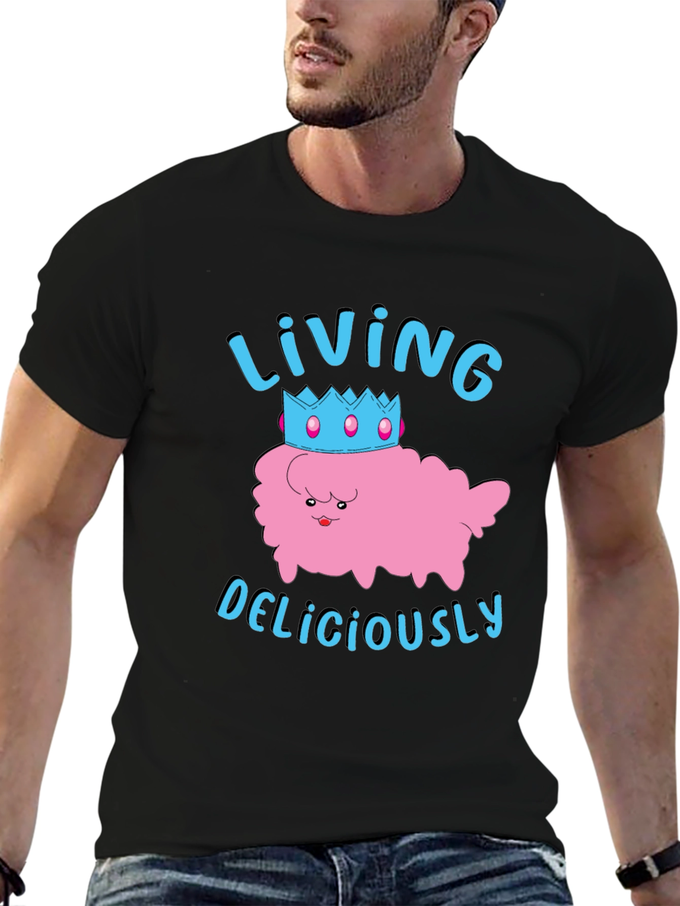 Living Deliciously T-Shirt - Cute Kawaii Crown