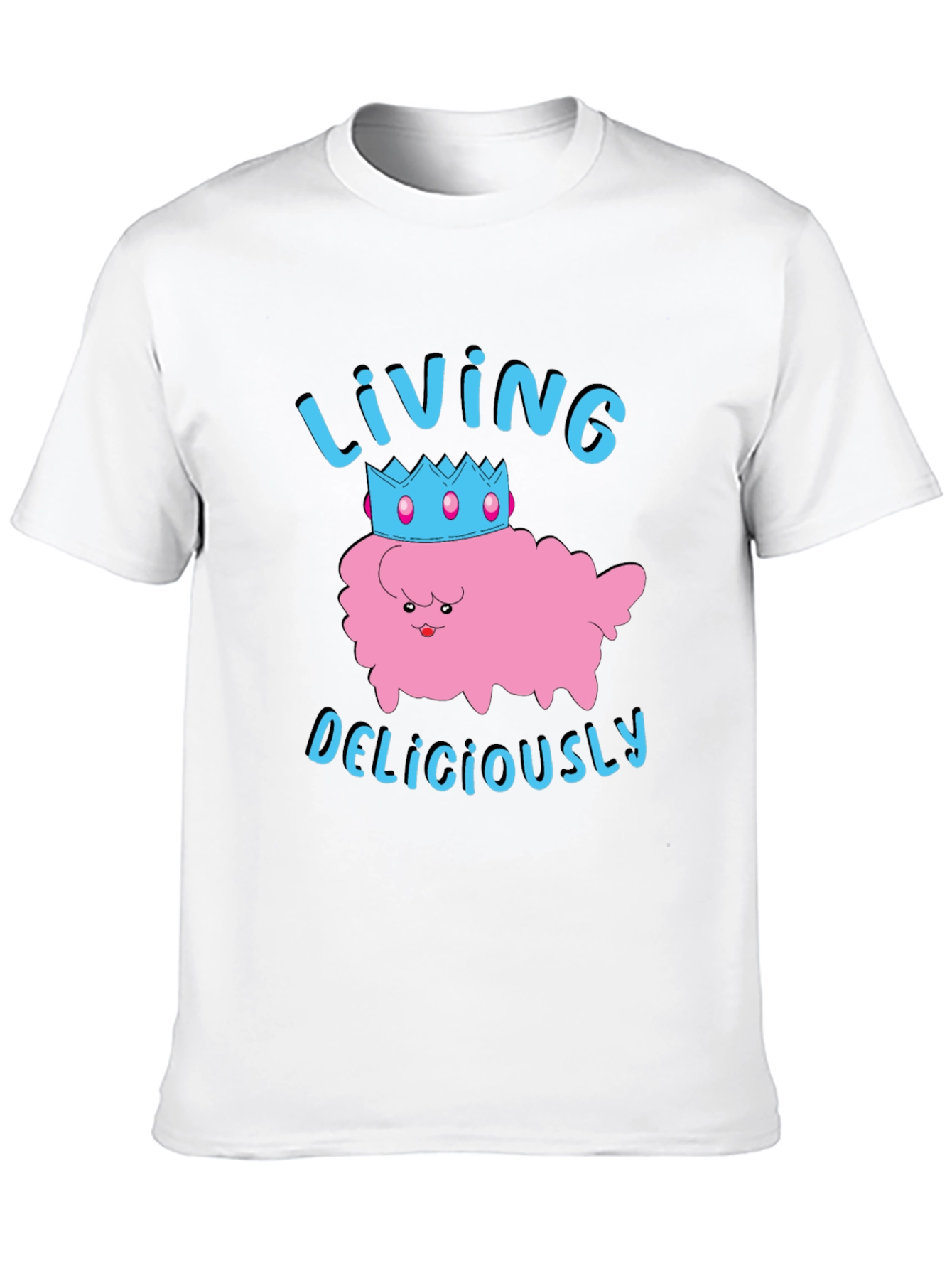 Living Deliciously T-Shirt - Cute Kawaii Crown