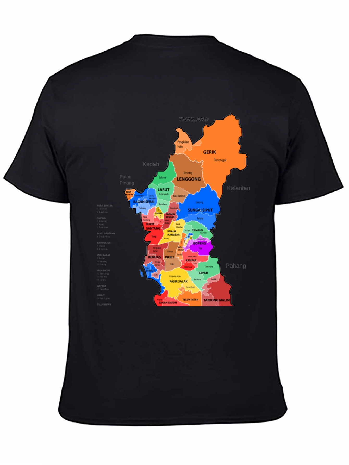 Perak Malaysia Map T-Shirt
