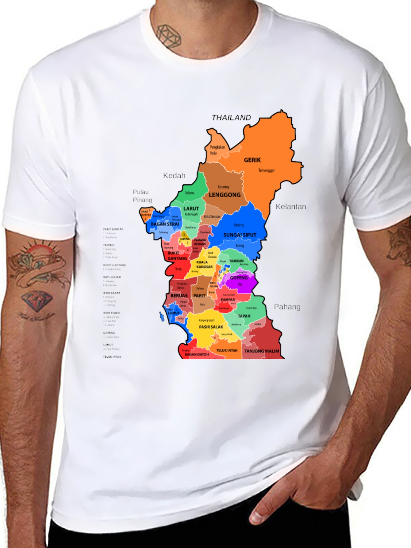 Perak Malaysia Map T-Shirt
