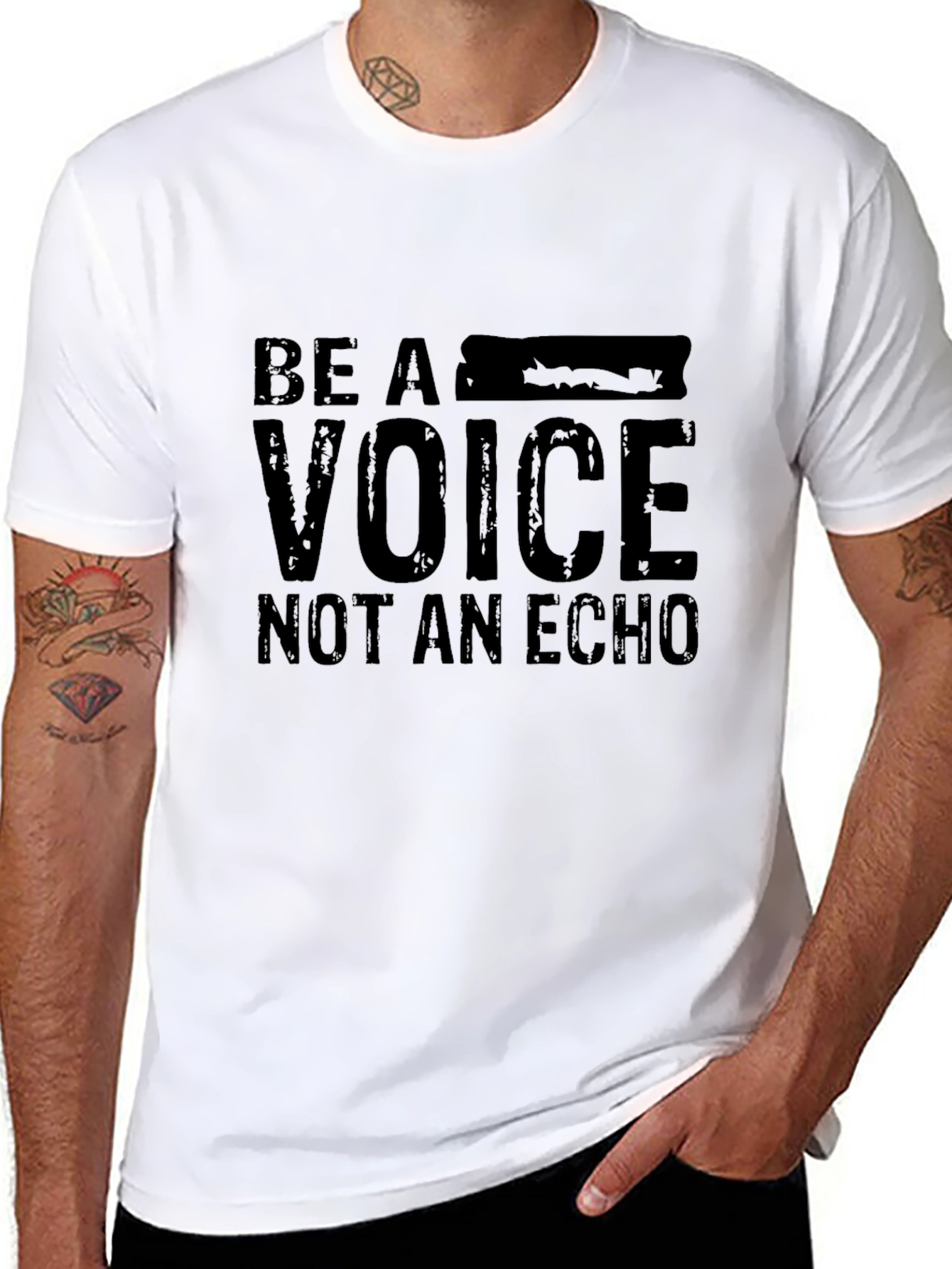 Be a Voice Not an Echo Mens Black T-Shirt