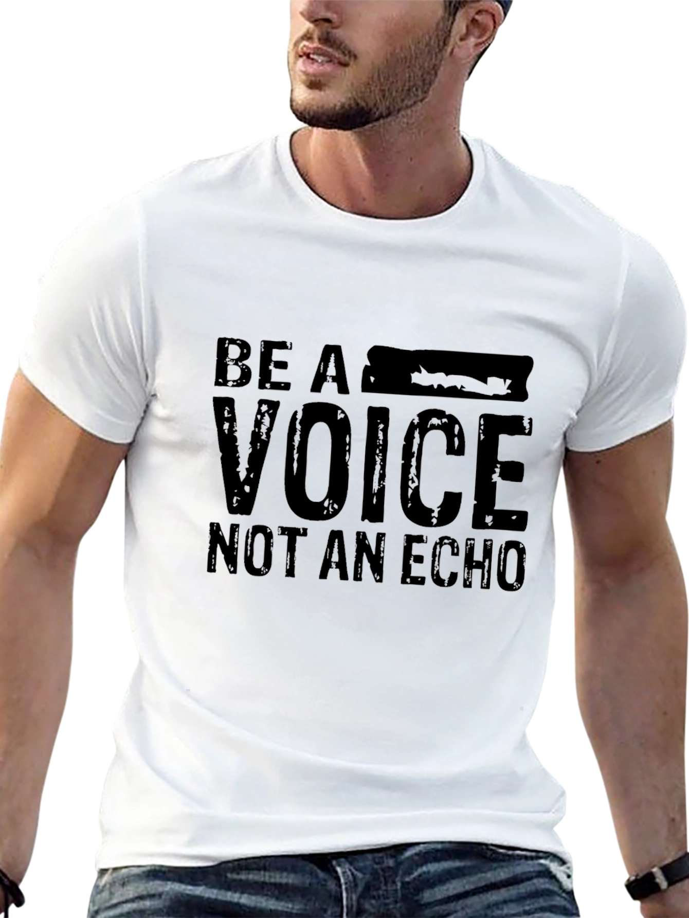 Be a Voice Not an Echo Mens Black T-Shirt