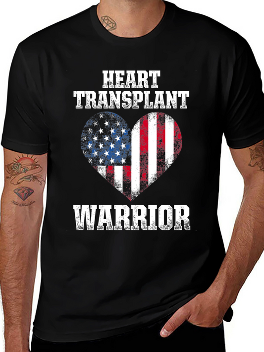 Heart Transplant Warrior USA Flag T-Shirt