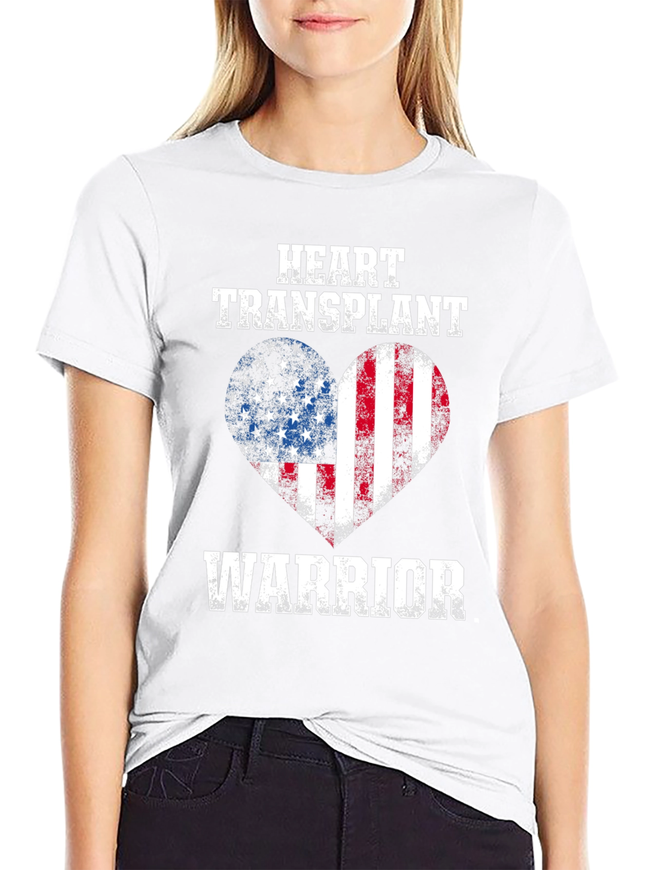 Heart Transplant Warrior USA Flag T-Shirt