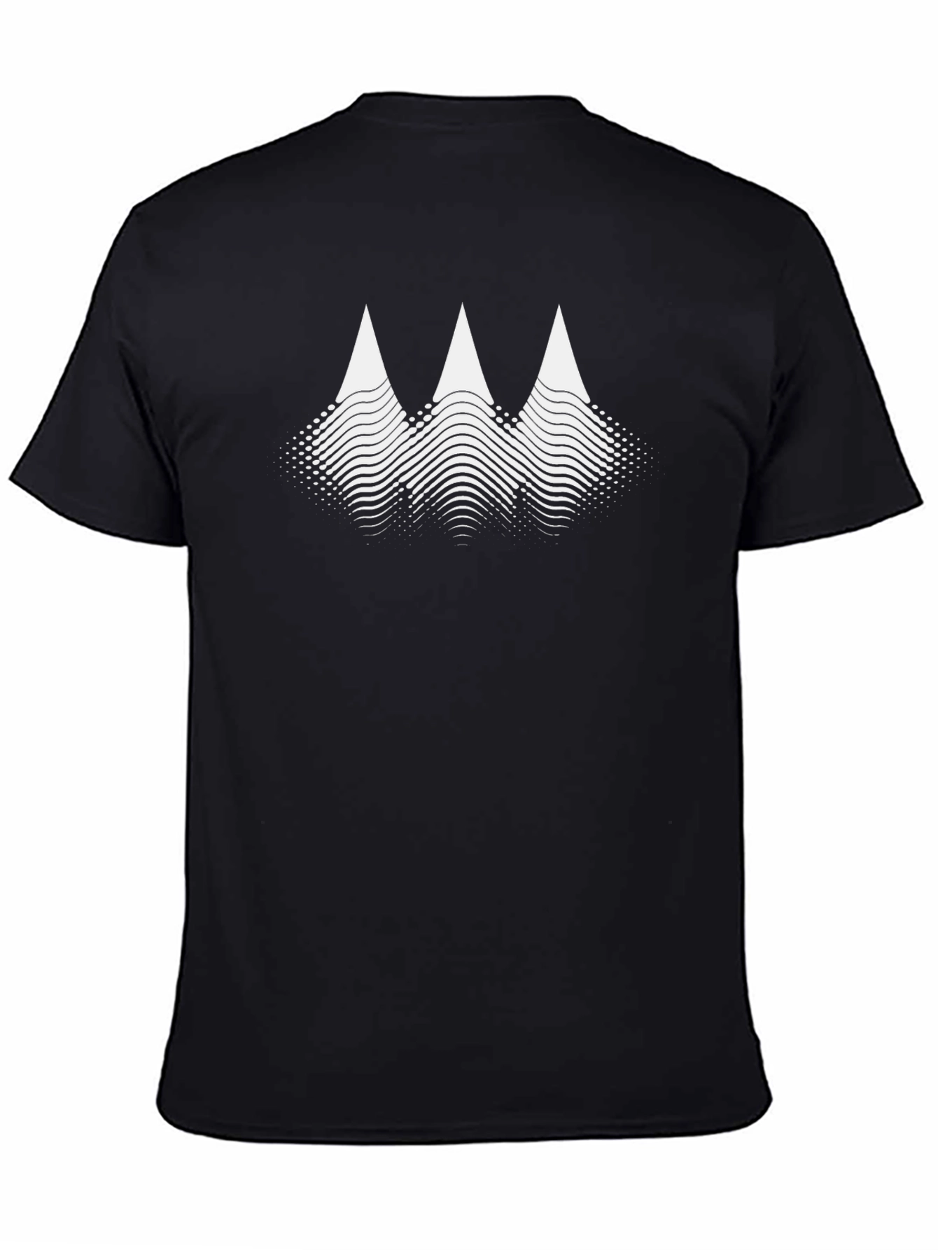Abstract Mountain Peaks Graphic Tee - Black