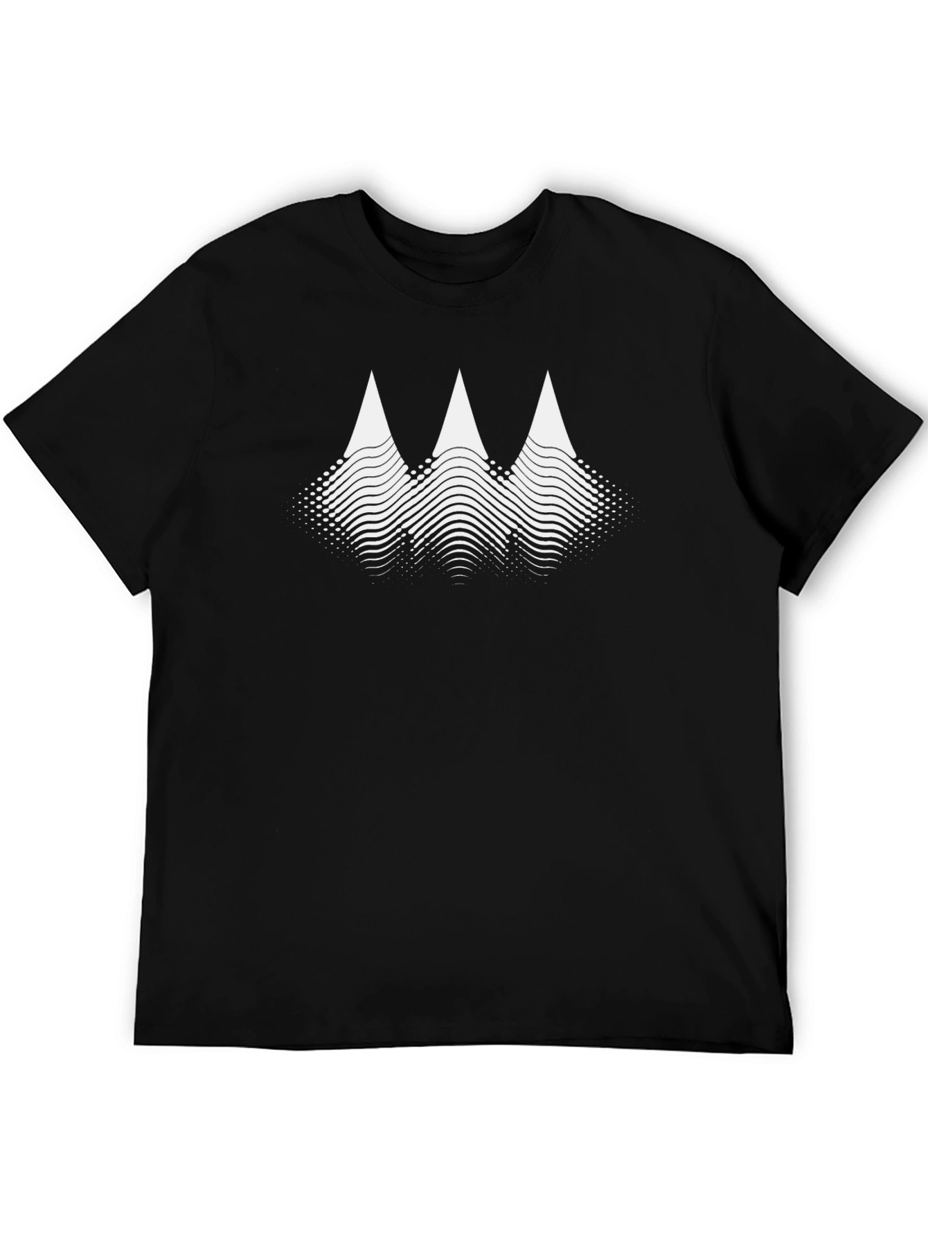Abstract Mountain Peaks Graphic Tee - Black