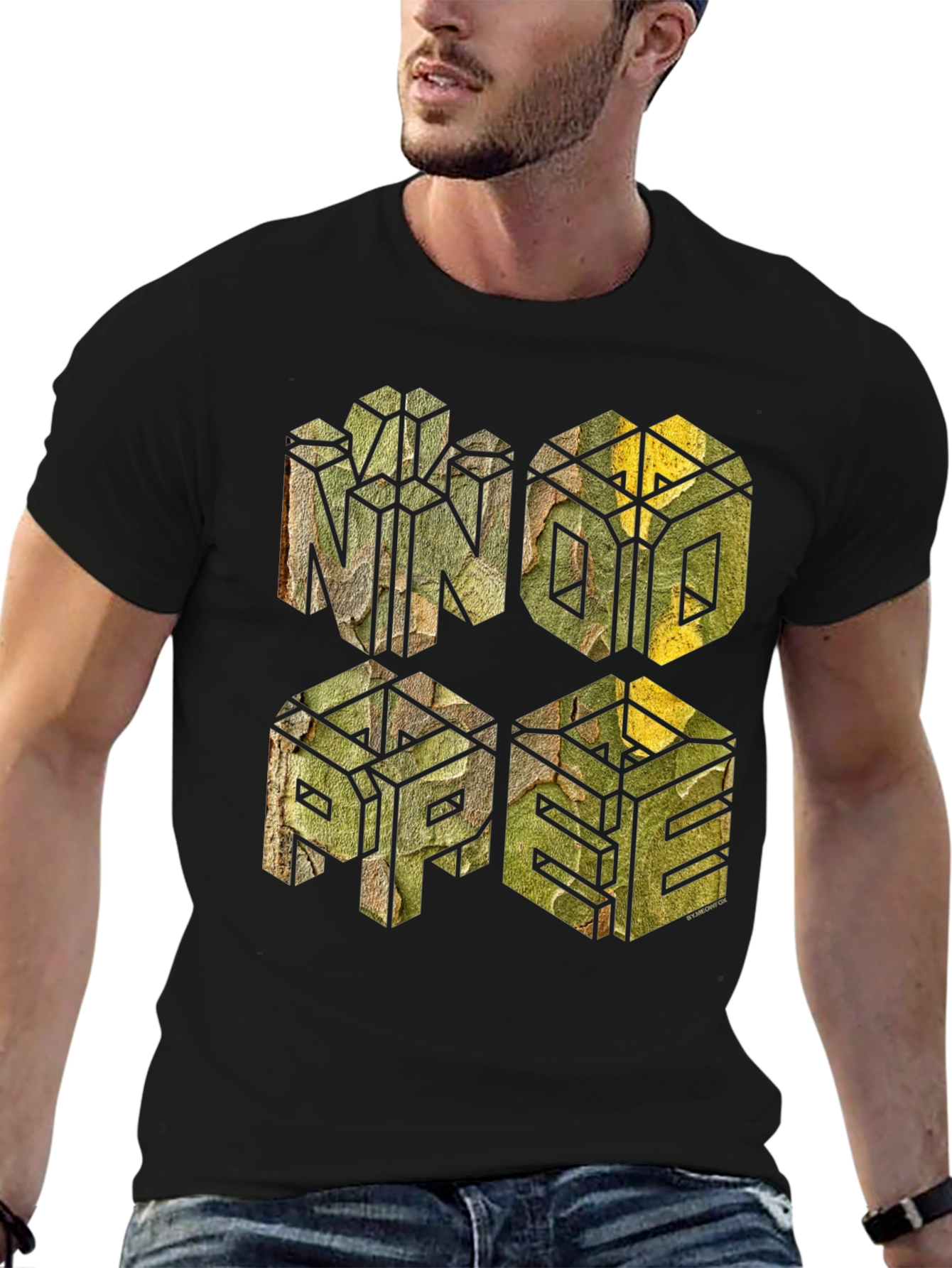 Geometric Camo Graphic T-Shirt - MNOPE Design