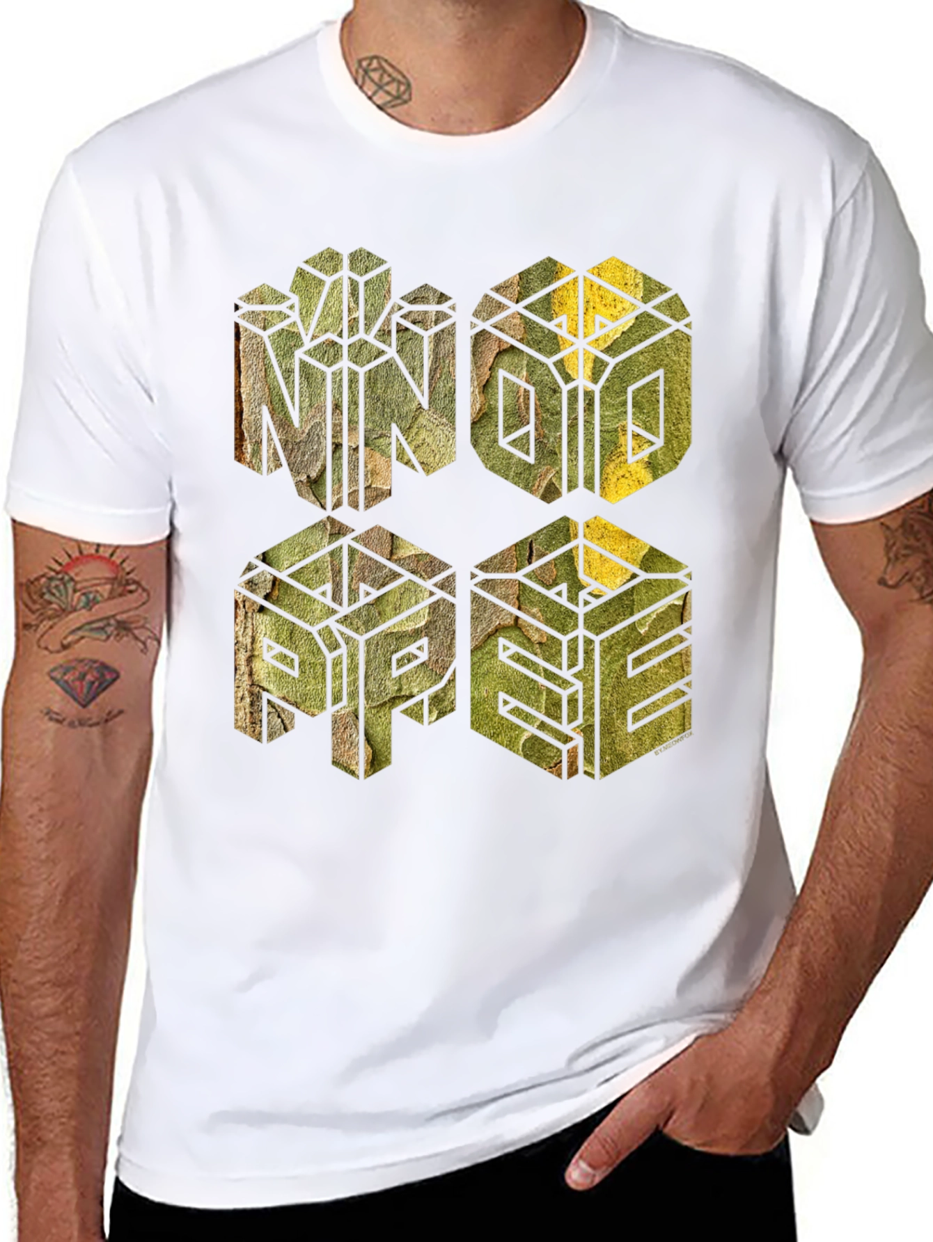 Geometric Camo Graphic T-Shirt - MNOPE Design