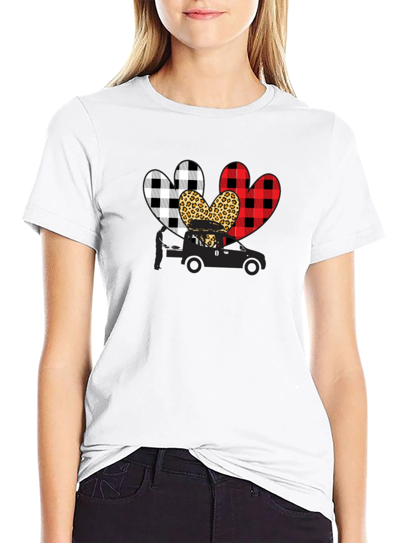 Heart Tow Truck Graphic T-Shirt
