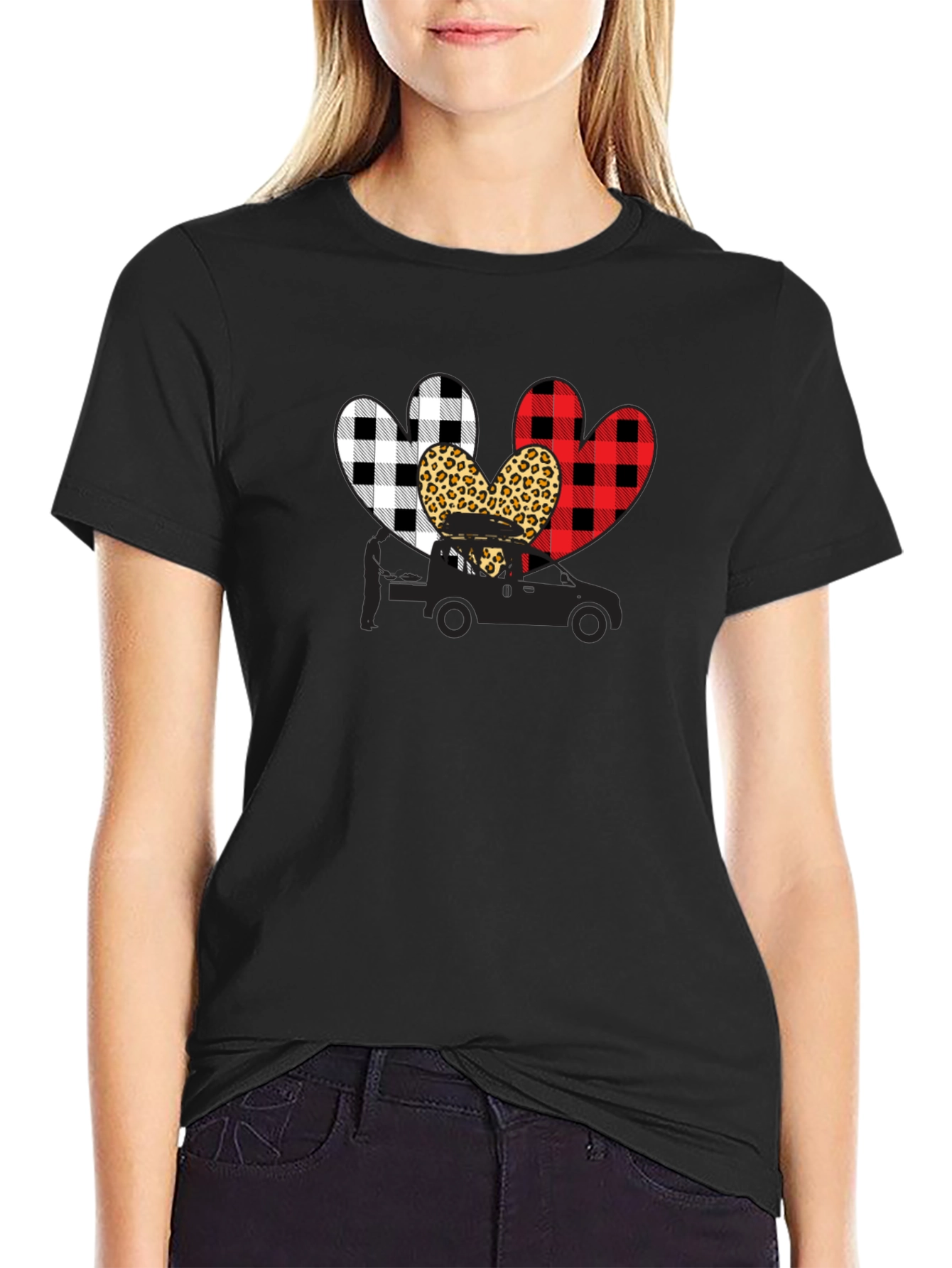 Heart Tow Truck Graphic T-Shirt