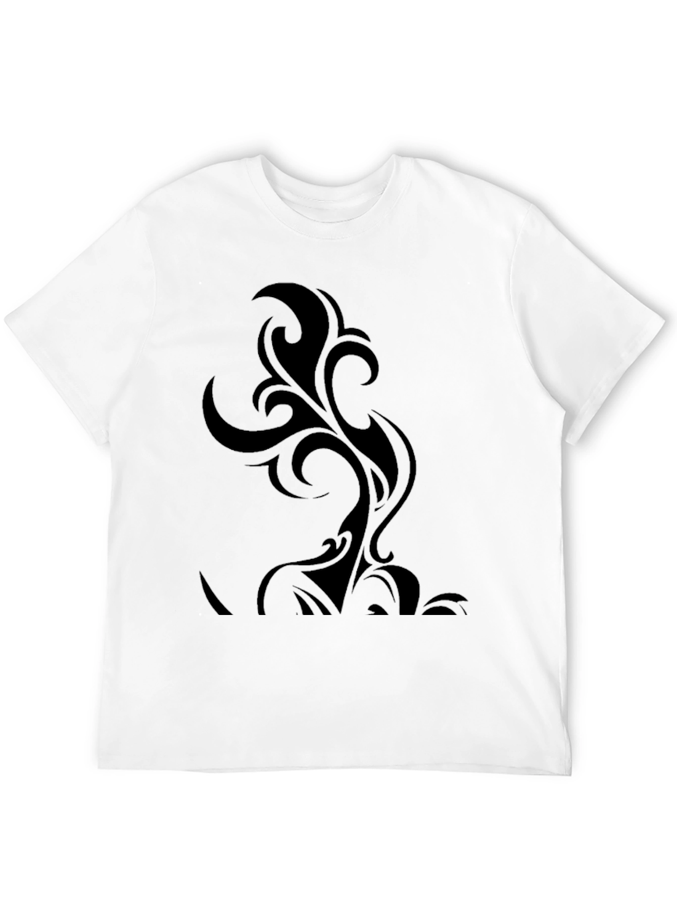 Tribal Swirl Graphic Black T-Shirt