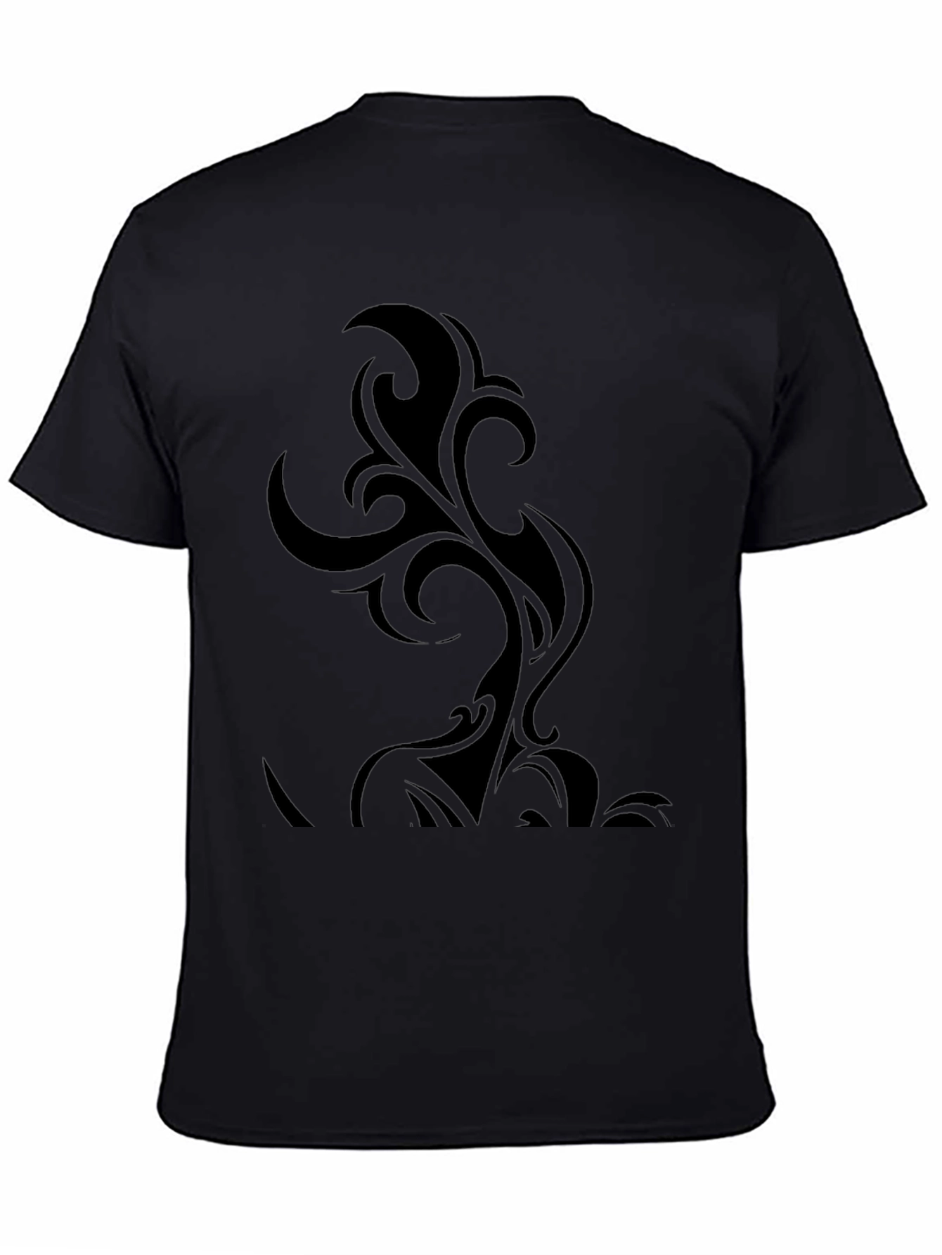 Tribal Swirl Graphic Black T-Shirt