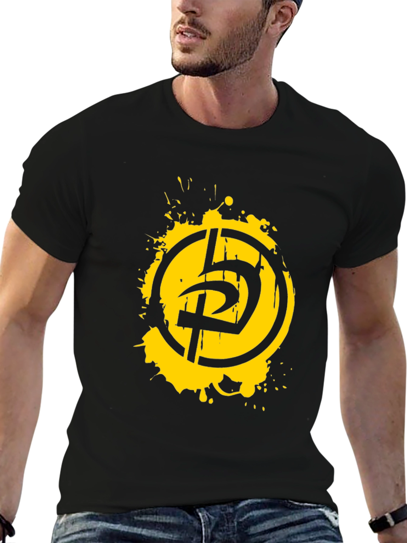 Distressed Logo Black T-Shirt