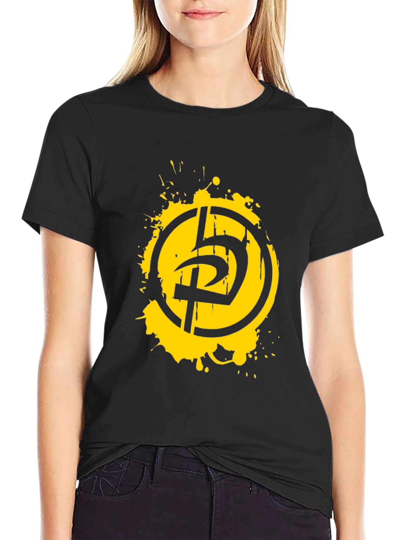Distressed Logo Black T-Shirt