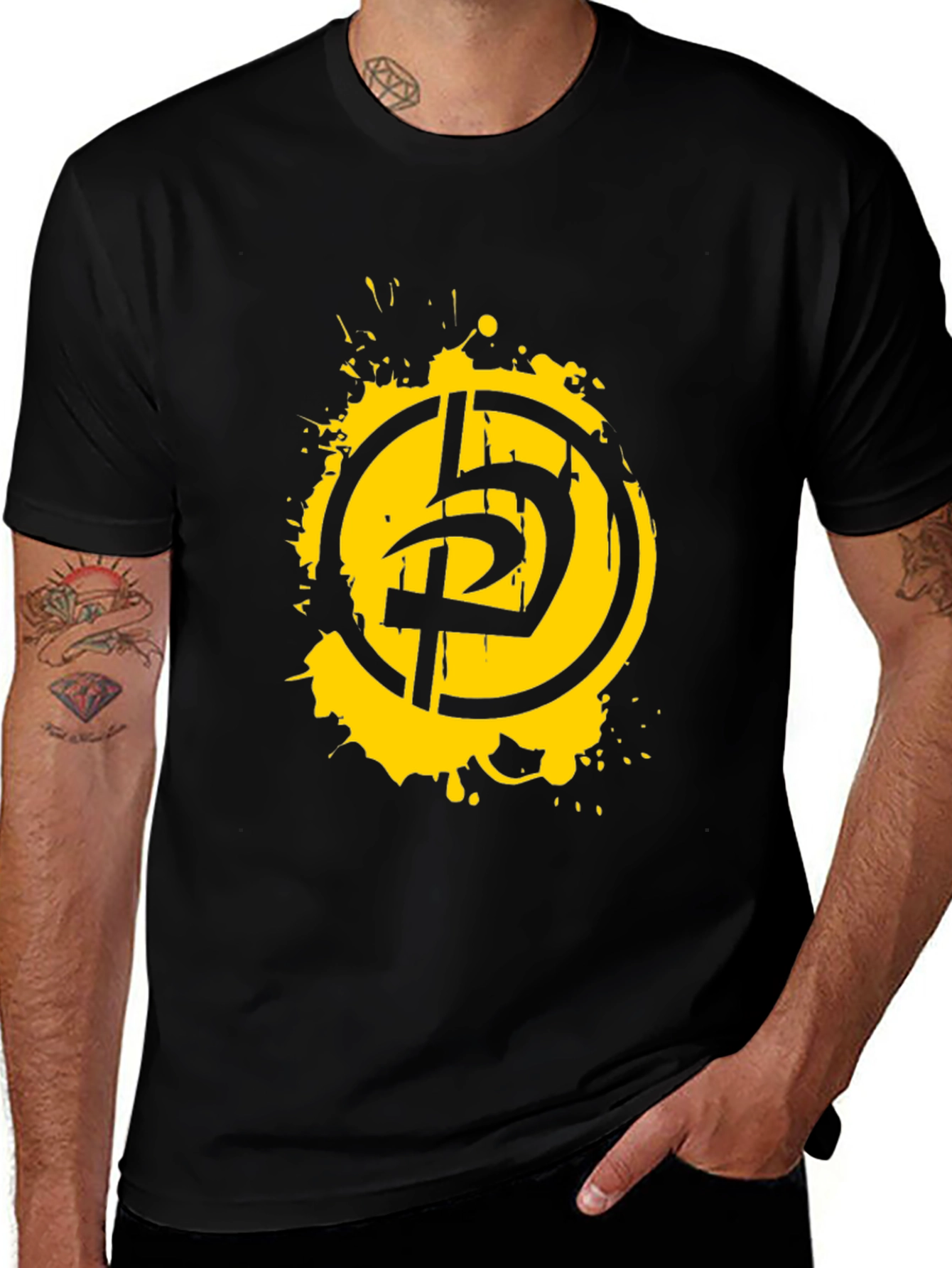 Distressed Logo Black T-Shirt